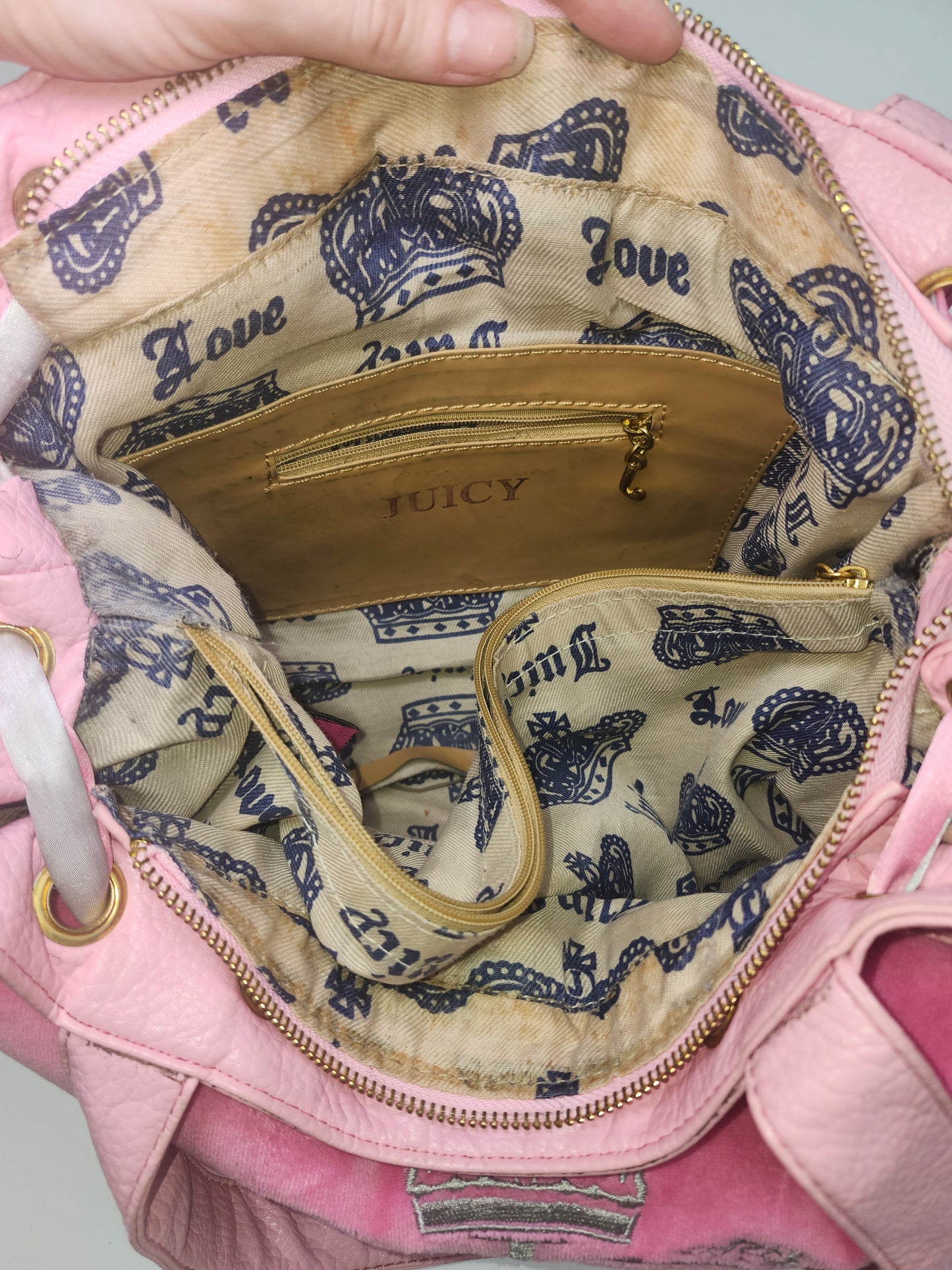-Juicy- "Daydreamer" Dupe Hot Pink Two-Toned Velour Purse