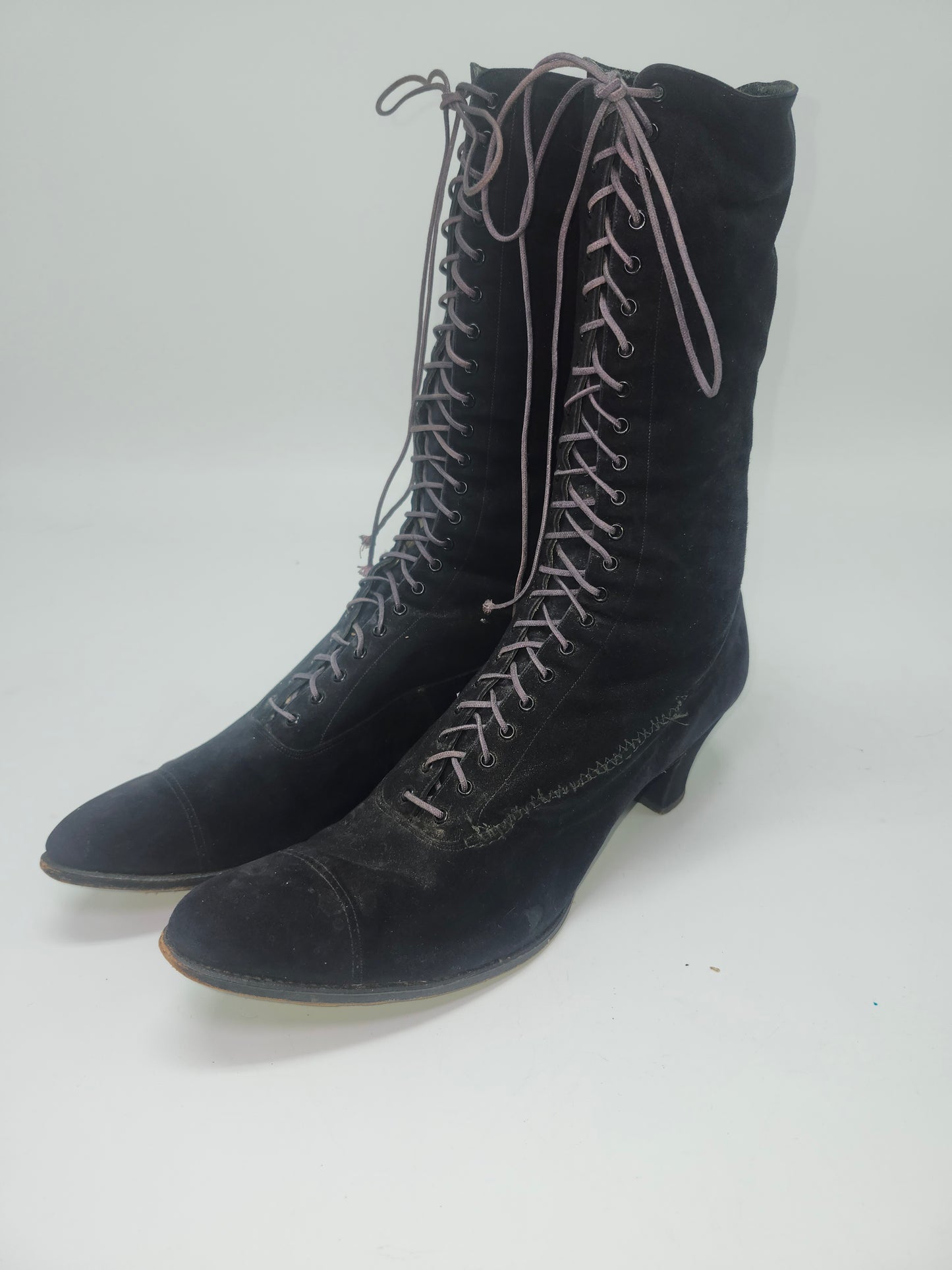 ~Antique~ Victorian Suede Lace-Up Boots Size 7