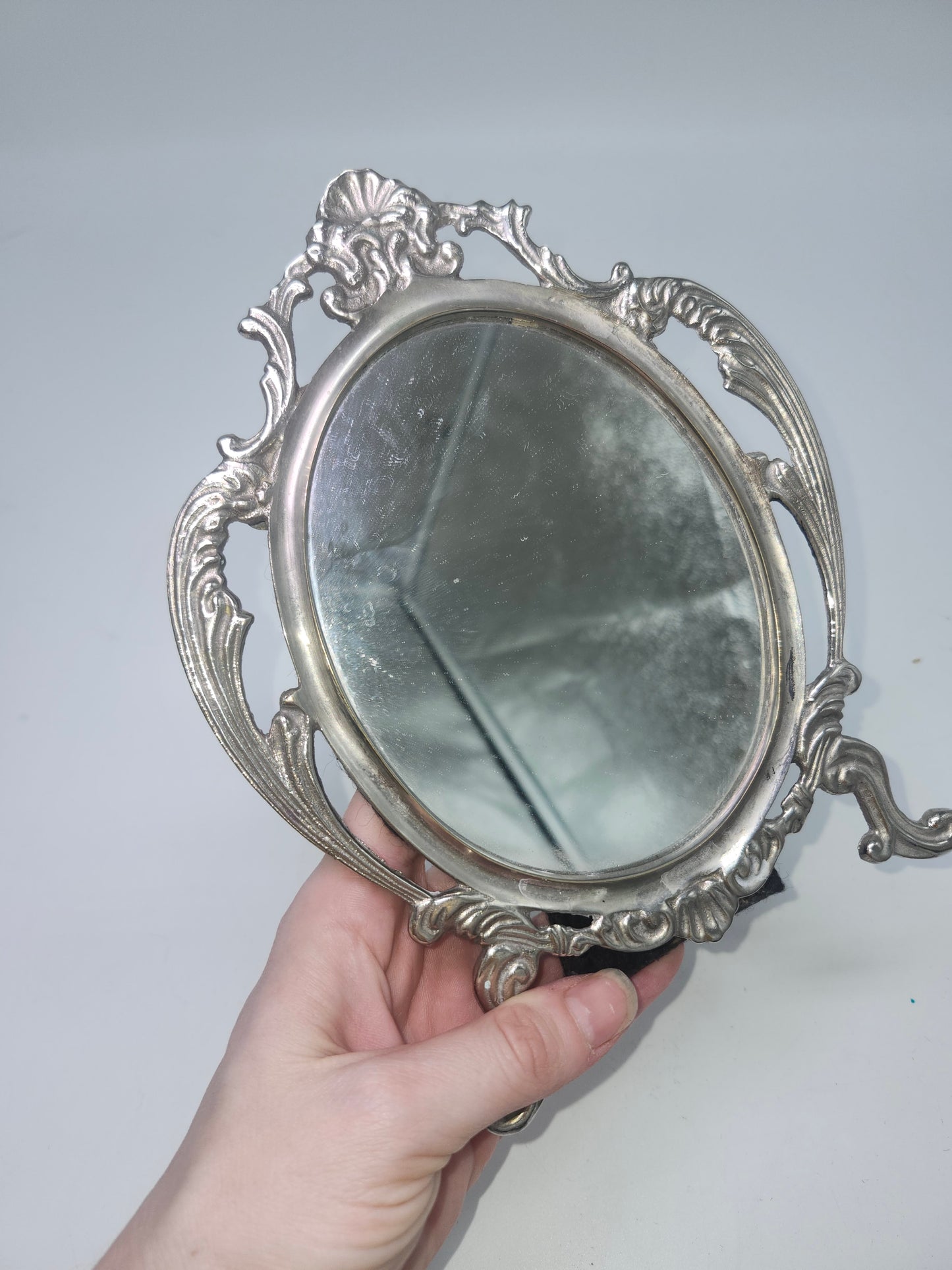 Silverplate Art Nouveau Style Mirror