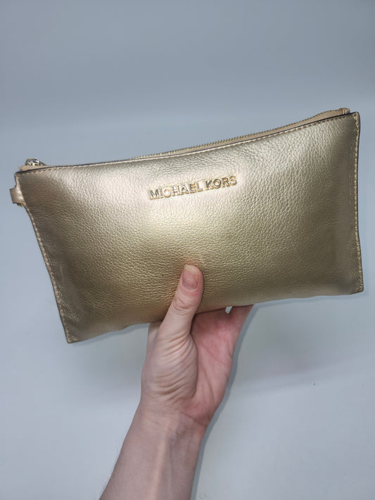 *Michael Kors* "Jet Set Travel" Large Wristlet in Matellic Gold
