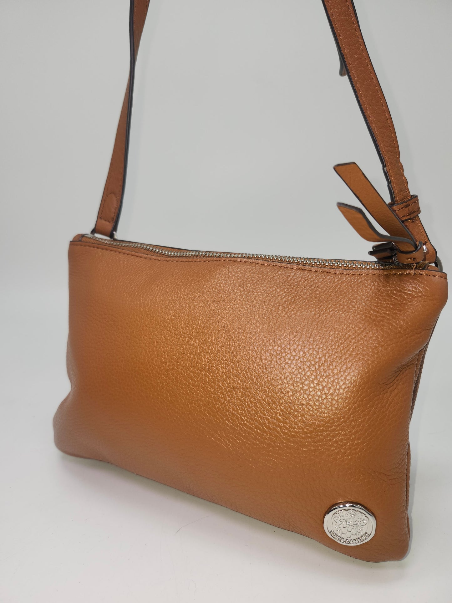 -Vince Camuto- "Gally" Brown Leather Crossbody Bag