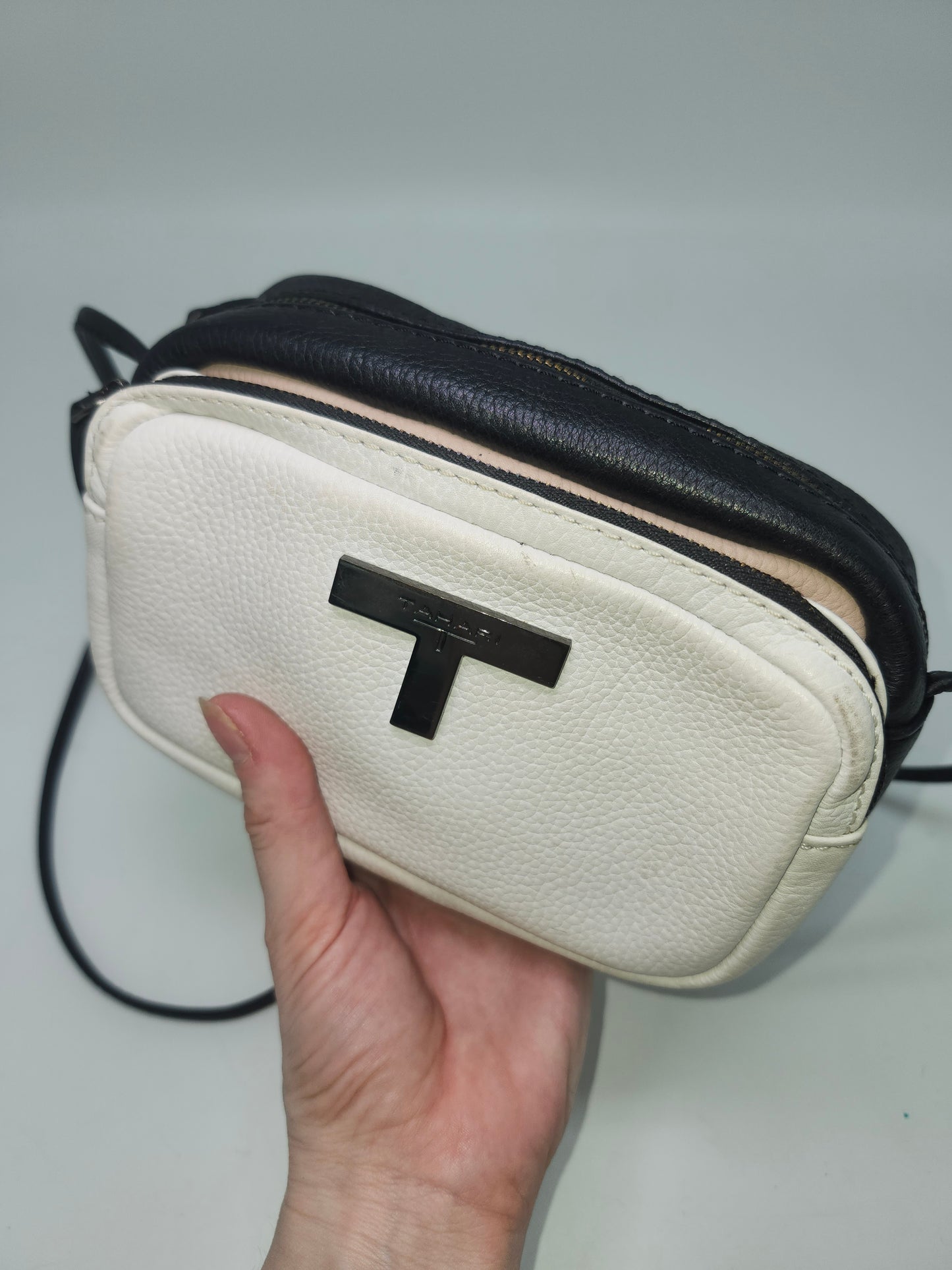 Tahari Tri-Toned Leather Crossbody Bag