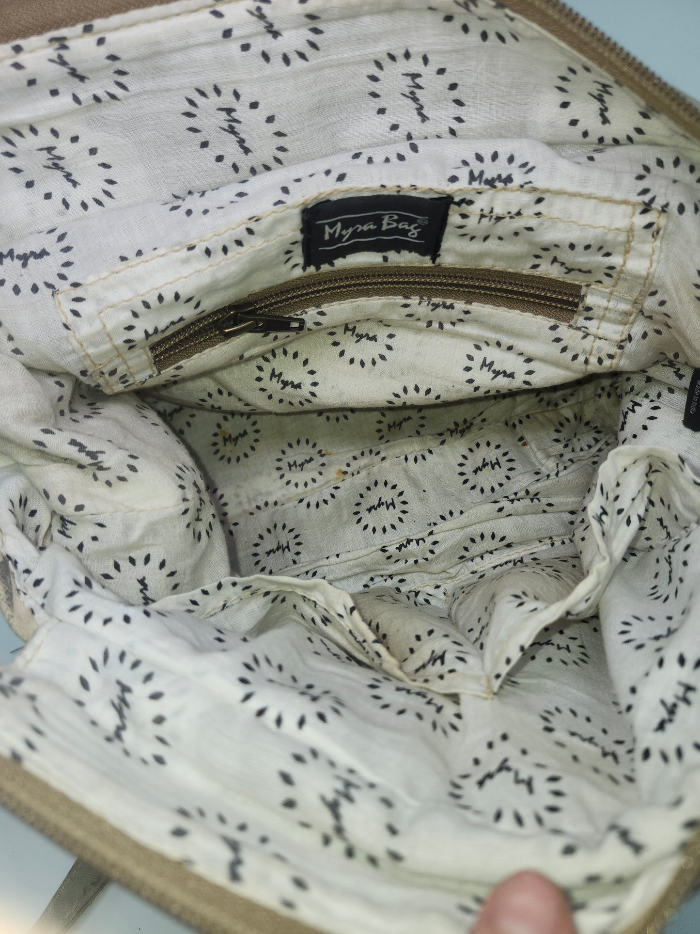 Myra Bag Y2K Cowhide Messenger Bag on Swirl Canvas