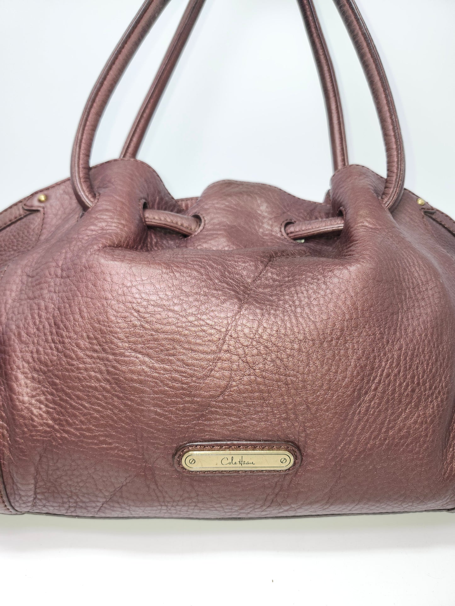 Cole Haan Brown Pebbled Leather Shoulder Bag