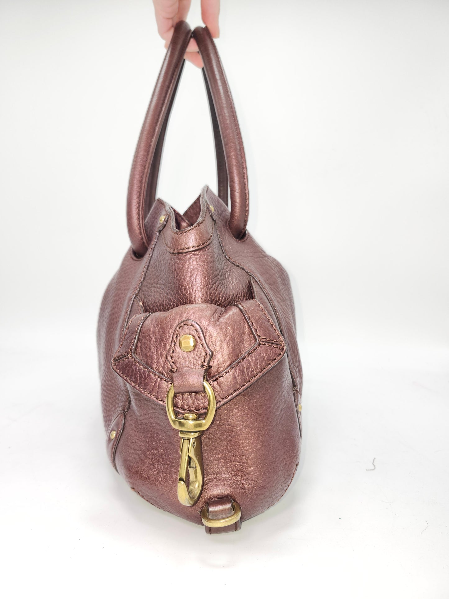 Cole Haan Brown Pebbled Leather Shoulder Bag