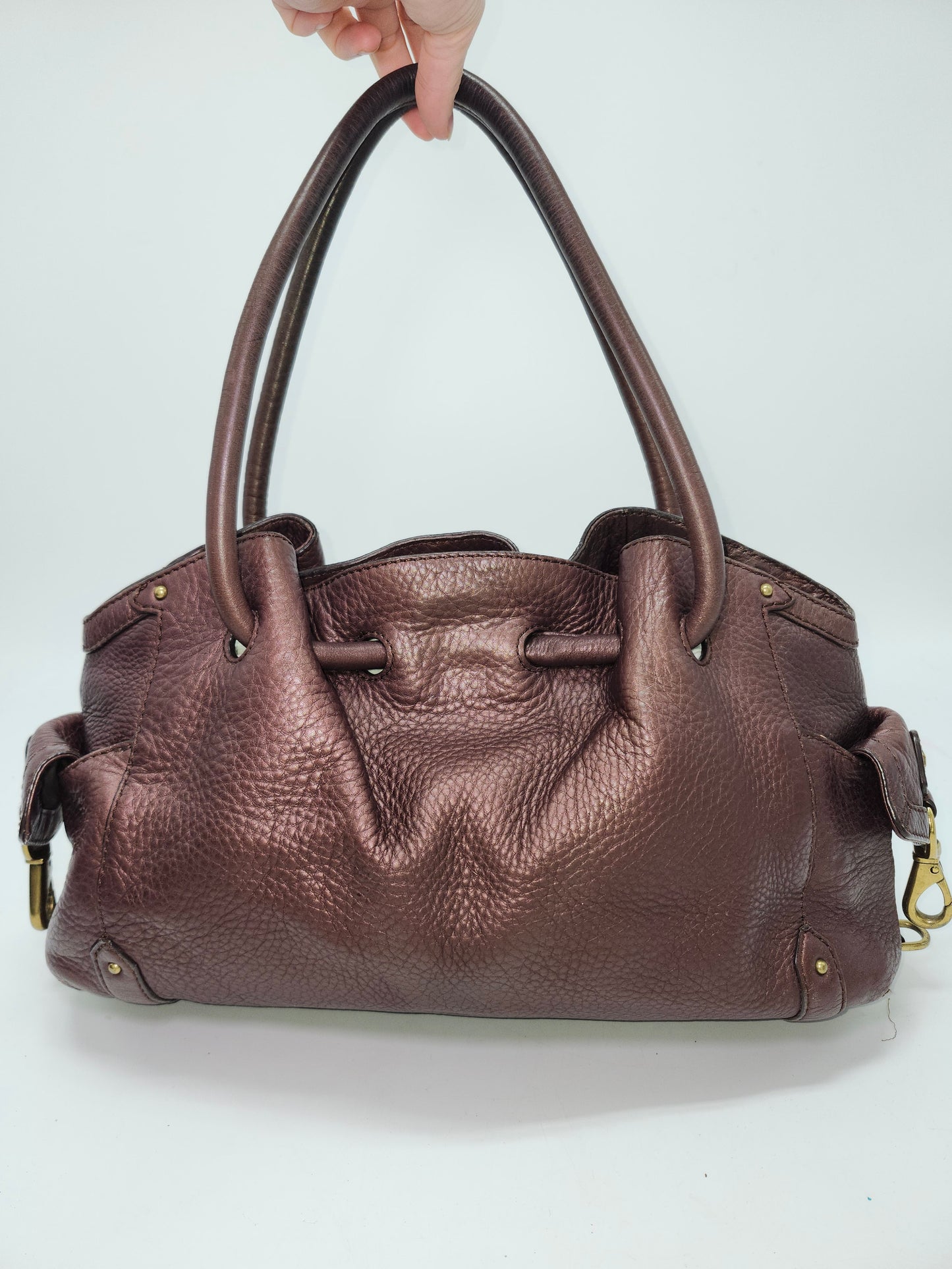 Cole Haan Brown Pebbled Leather Shoulder Bag