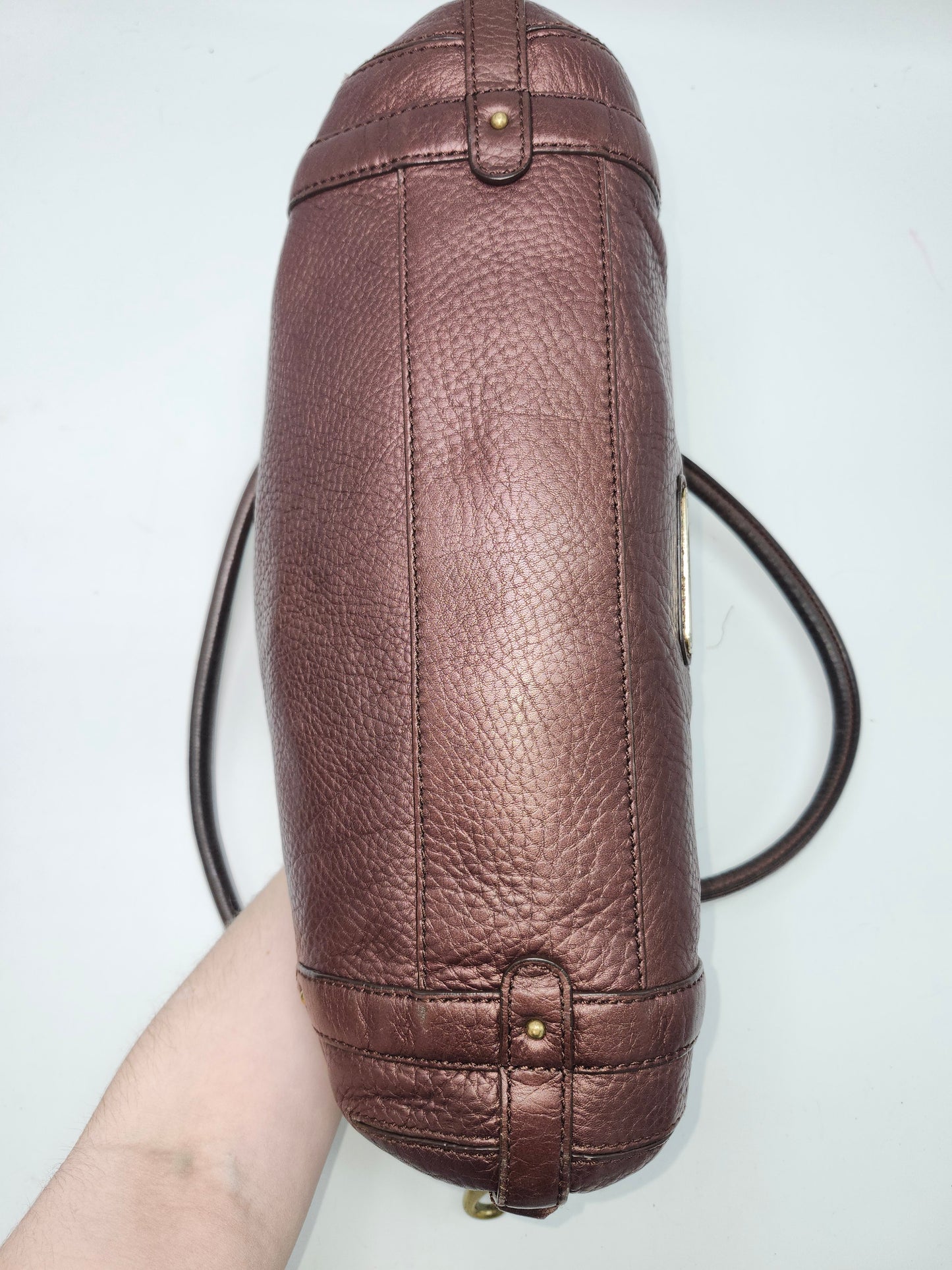 Cole Haan Brown Pebbled Leather Shoulder Bag