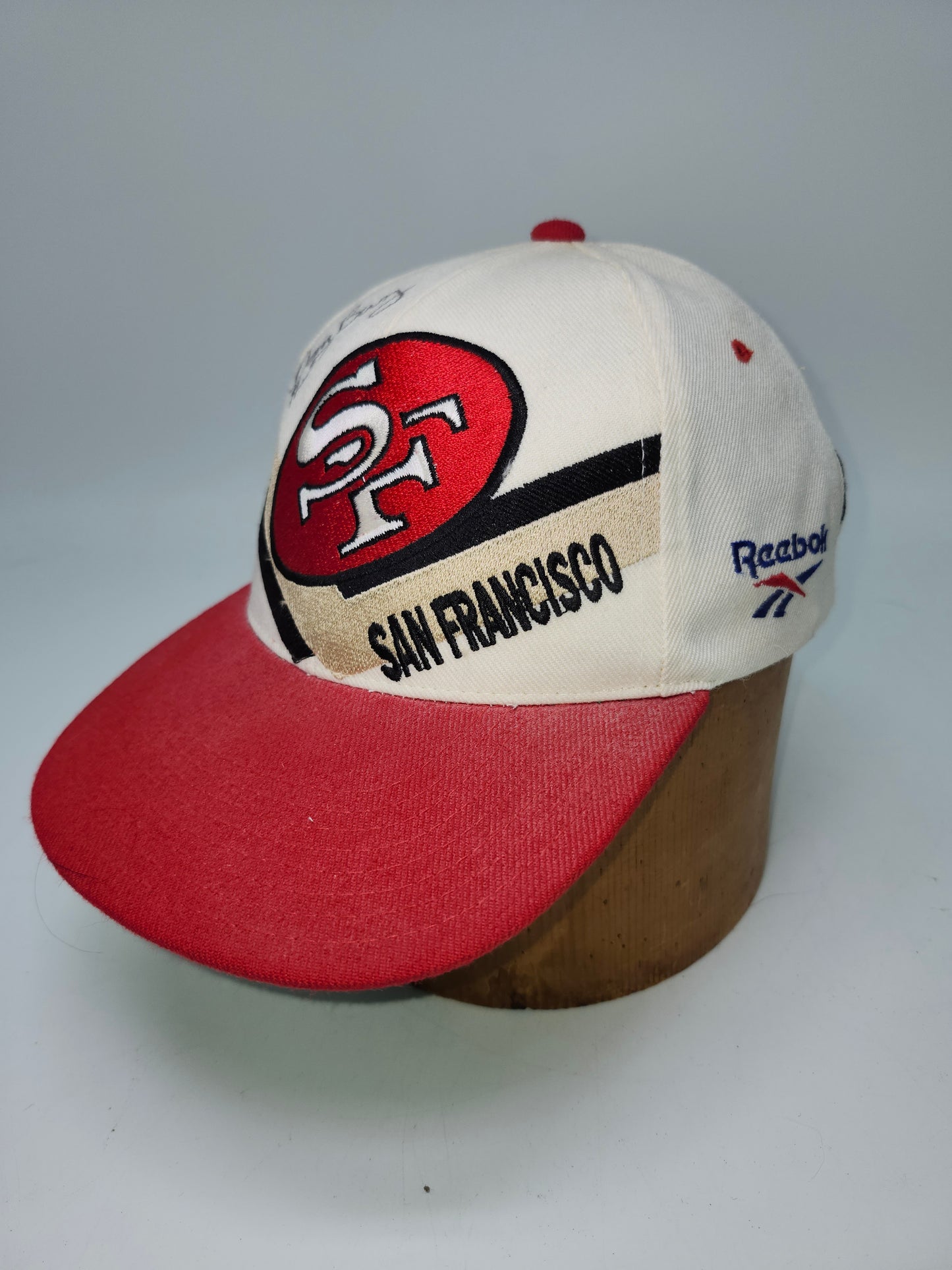 1980s Reebok Pro-Line NFL San Francisco 49ers Hat with Dan Buntz Autograph