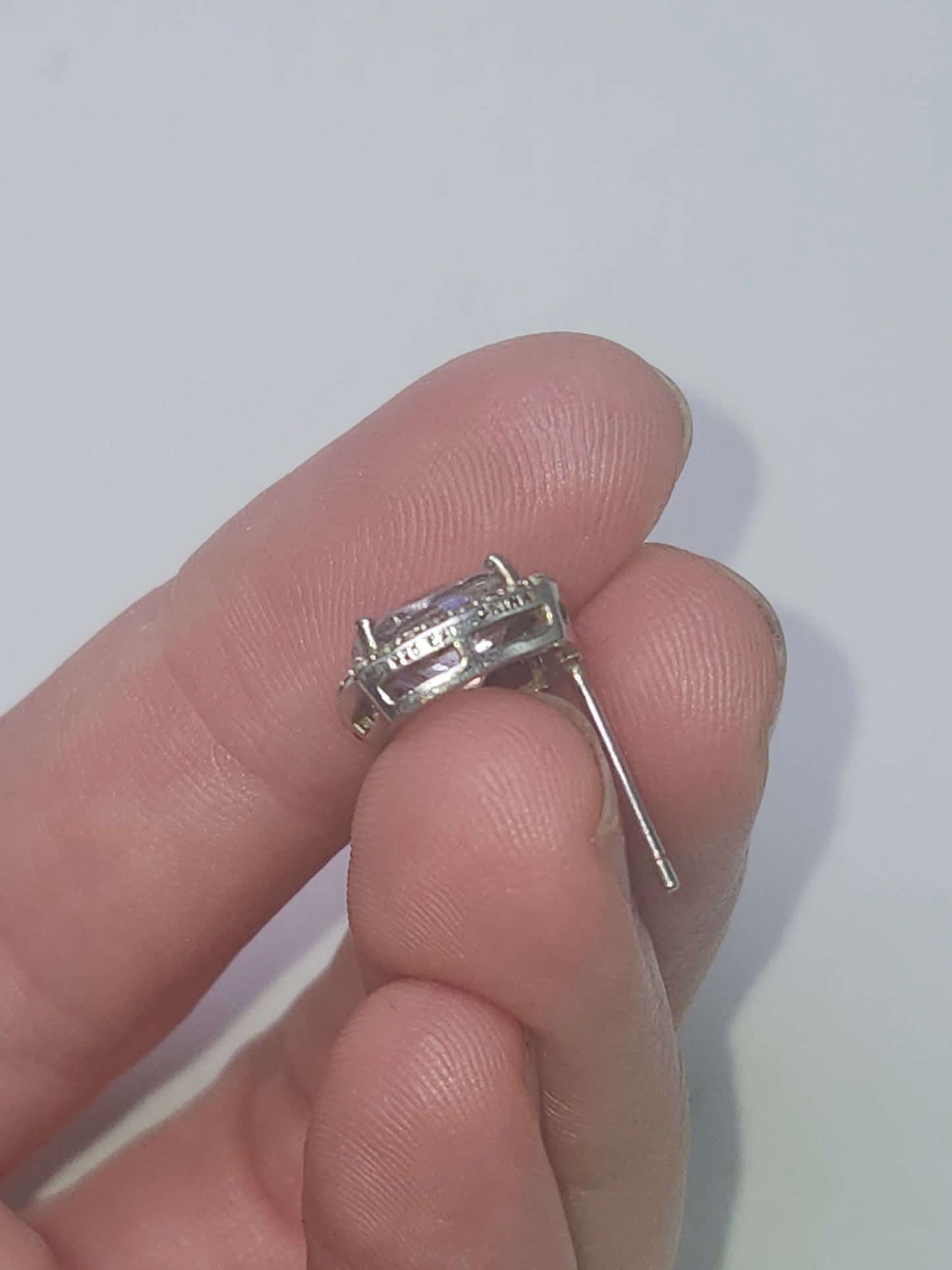 925 Sterling Large & Pave Cubic Zirconia Stud Earrings