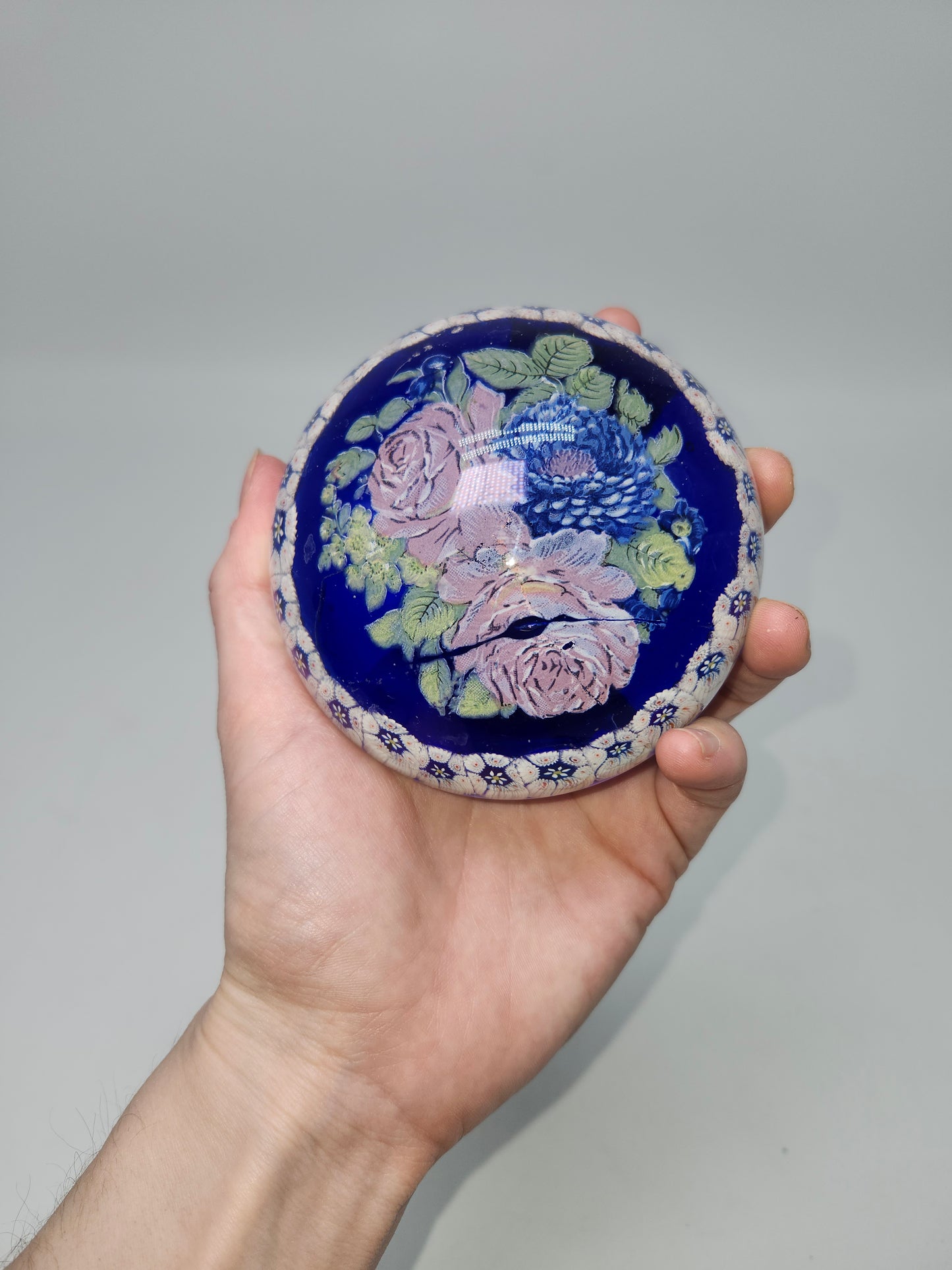 Murano Glass Floral Paperweight