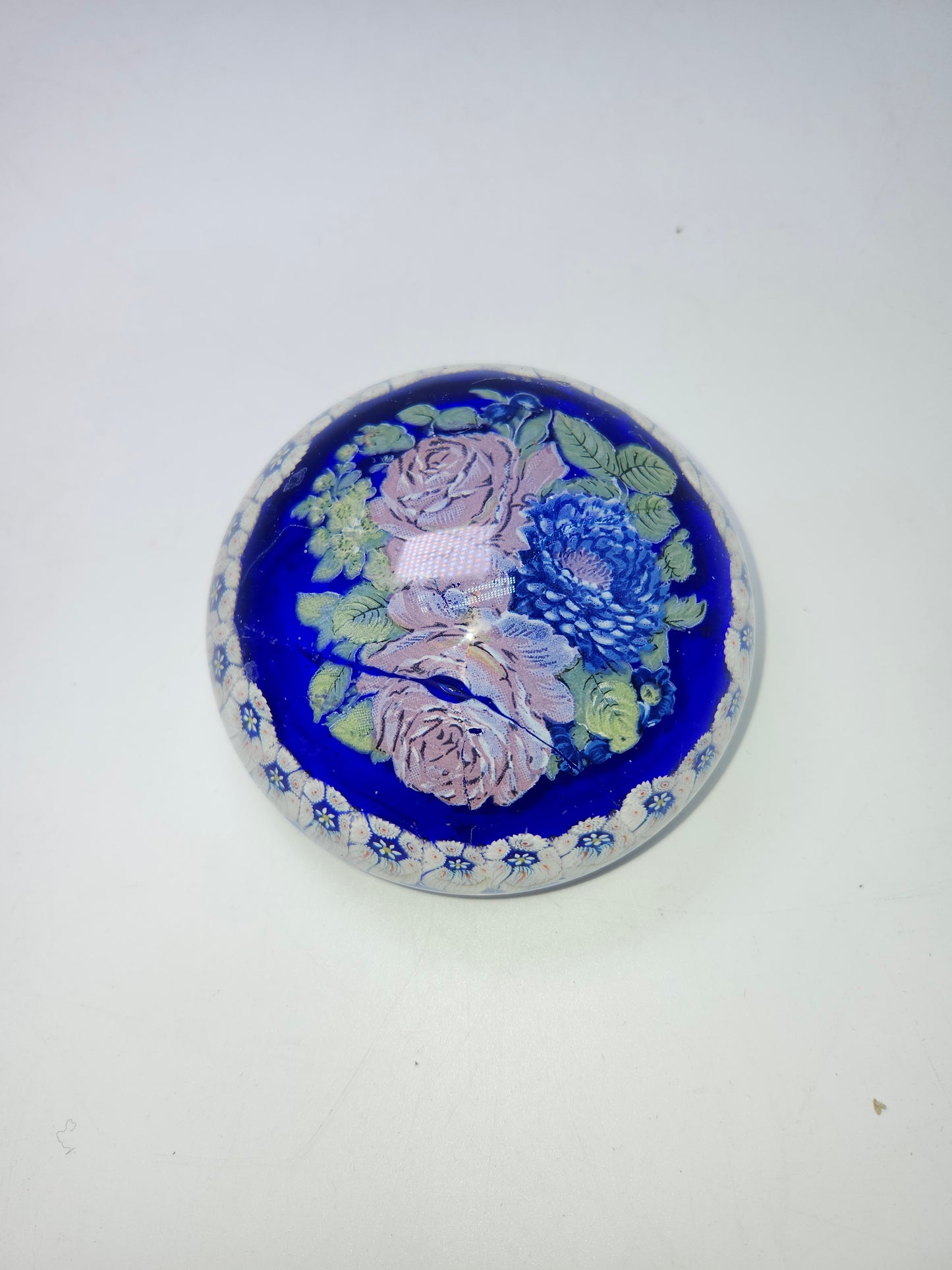 Murano Glass Floral Paperweight