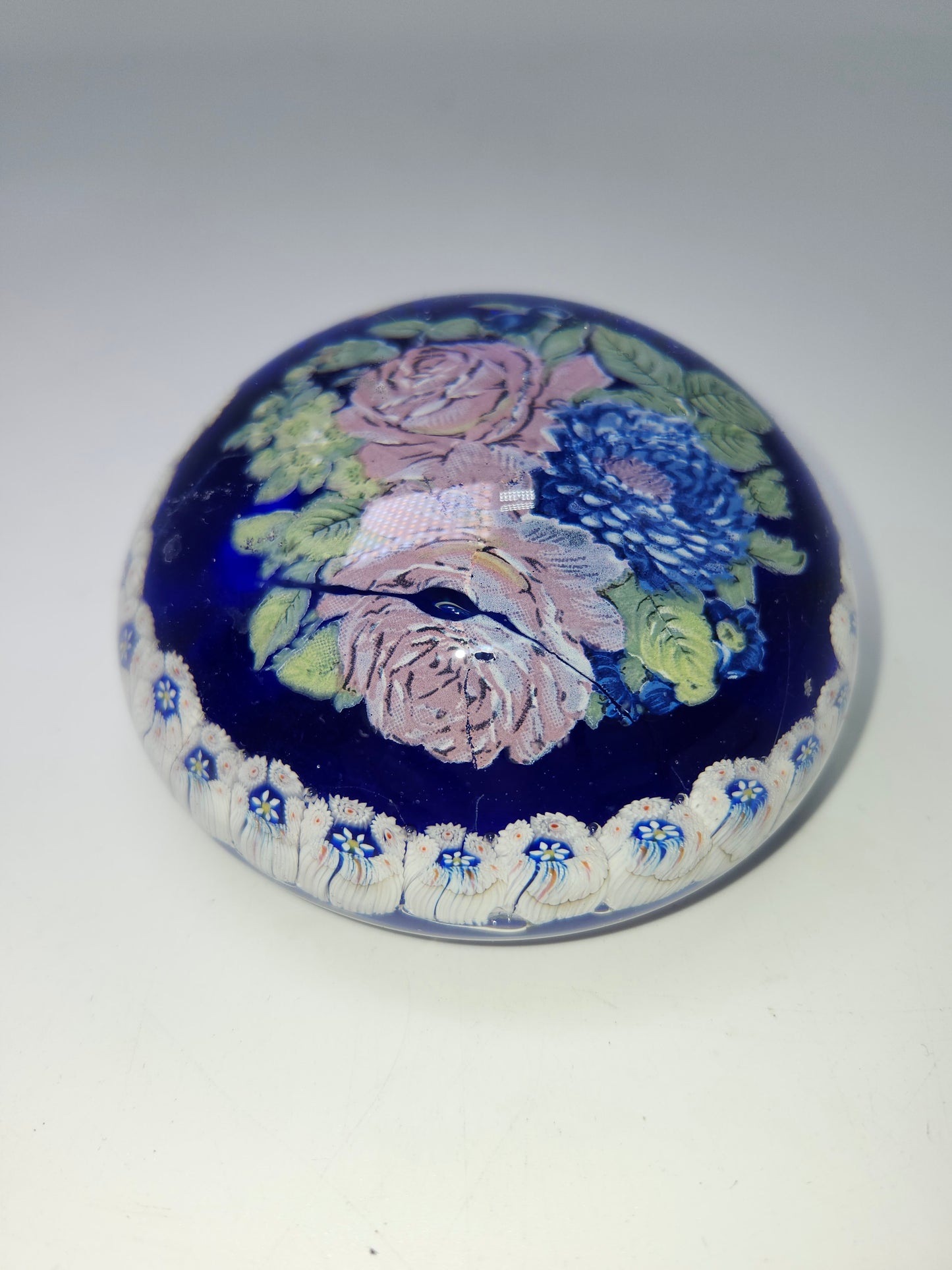 Murano Glass Floral Paperweight