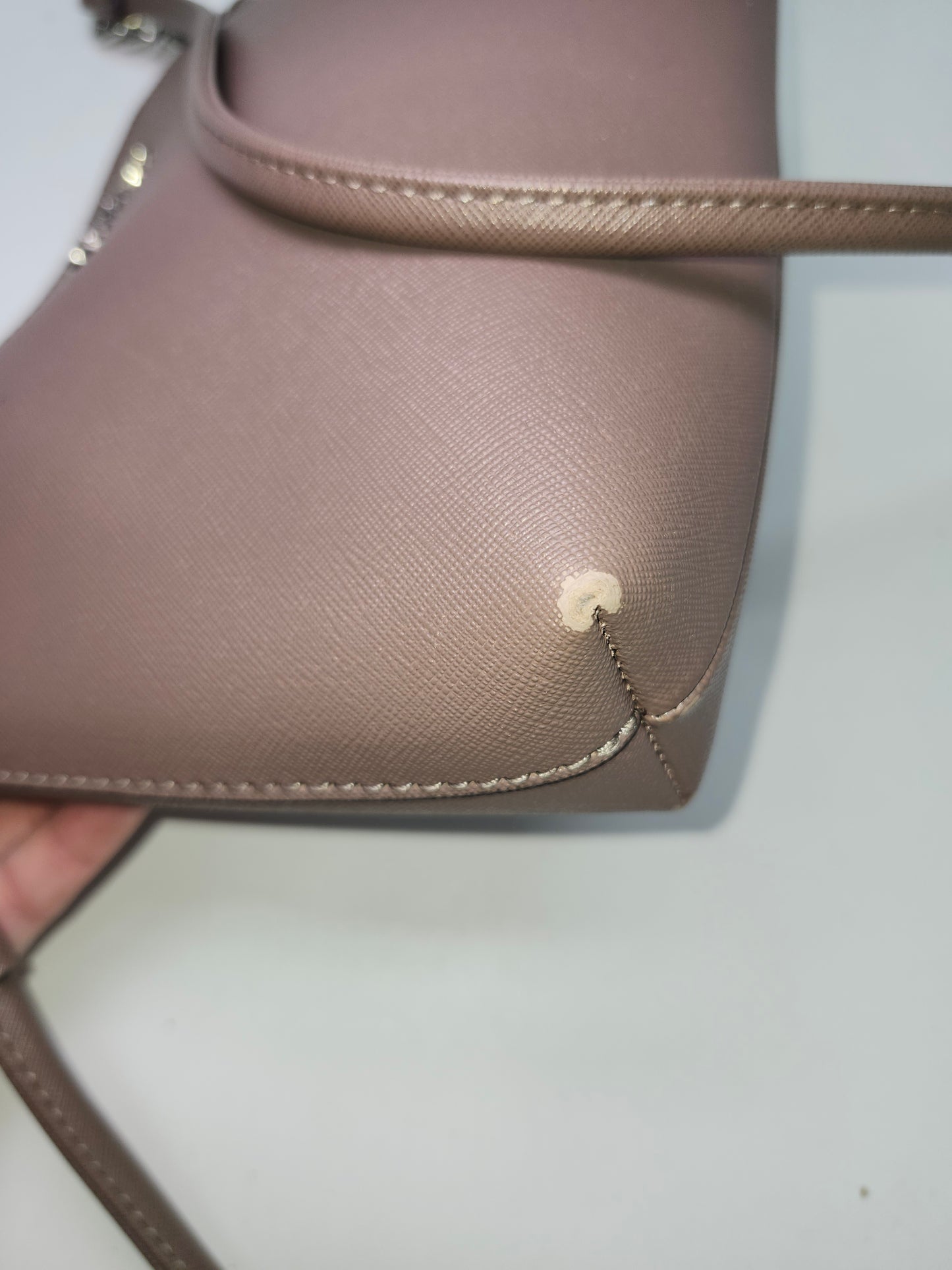 Calvin Klein "Hayden" Saffiano Leather Chain Crossbody bag
