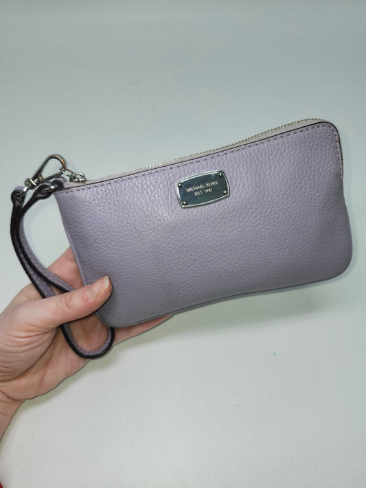 Michael Kors "Jet Set" Large Zip Clutch in Lavender Mist