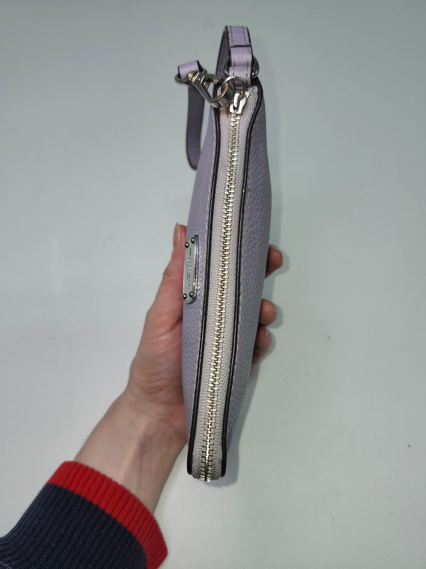 Michael Kors "Jet Set" Large Zip Clutch in Lavender Mist