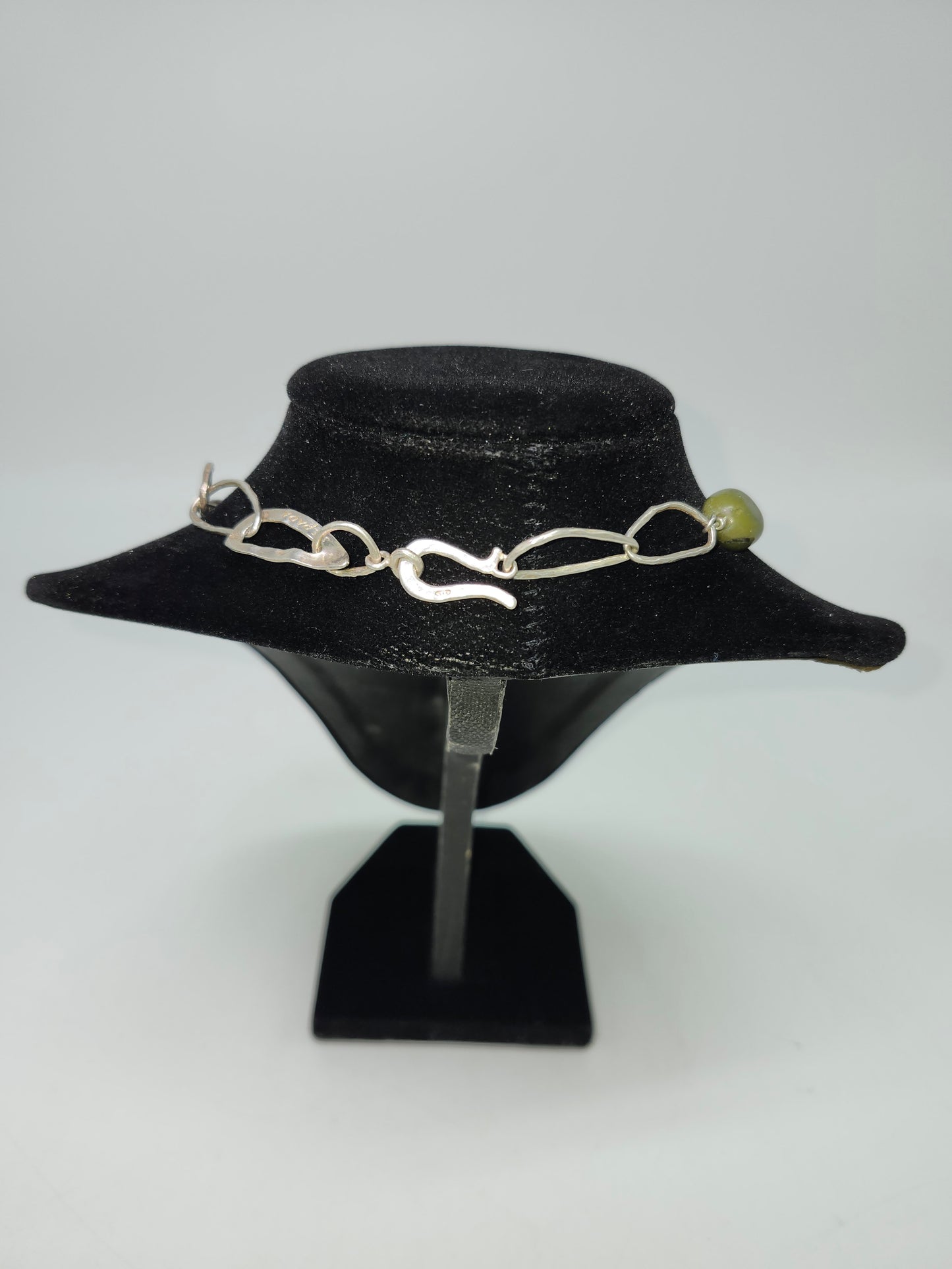 925 Sterling, Jade, Citrine & Smoky Quartz Necklace