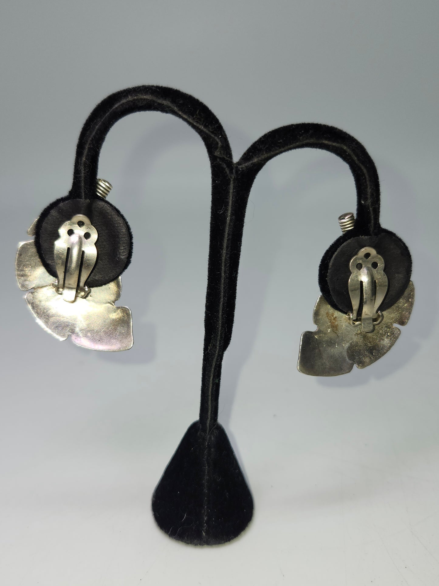 925 Sterling Navajo Style Feather Clip-on Earrings
