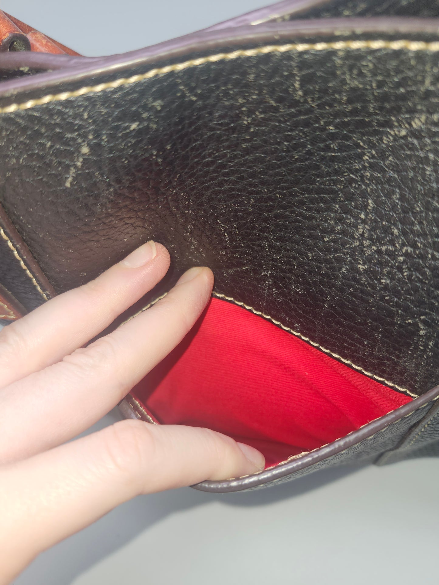Dooney & Bourke Pebble Grained Two Toned Leather Purse