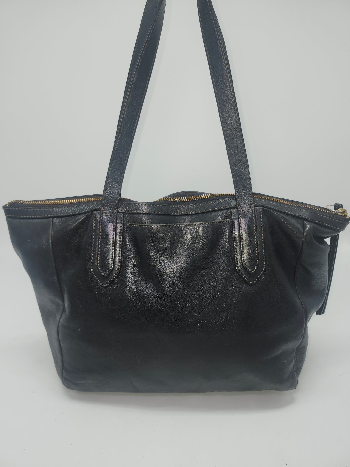 Fossil "Sydney" Pebbled Black Leather Purse
