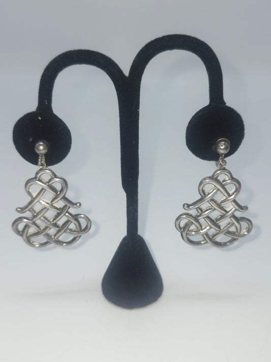 925 Sterling Taxco Mexican Celtic Knot Earrings