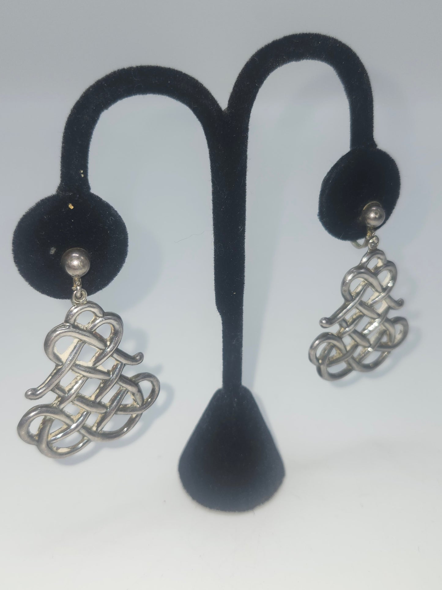 925 Sterling Taxco Mexican Celtic Knot Earrings