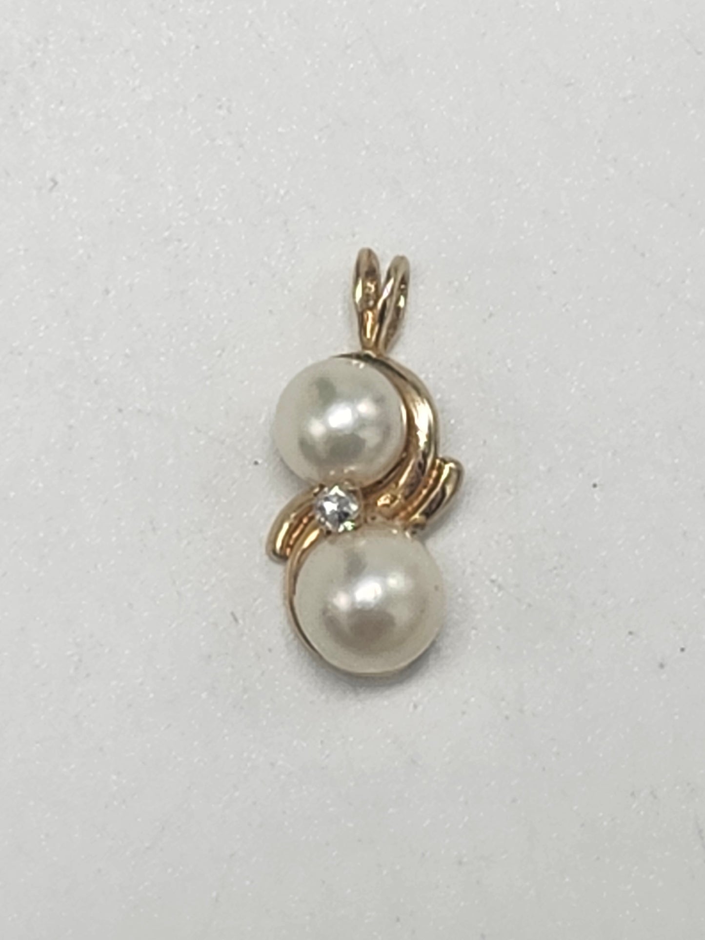 14K Gold, Pearl & Diamond Pendant