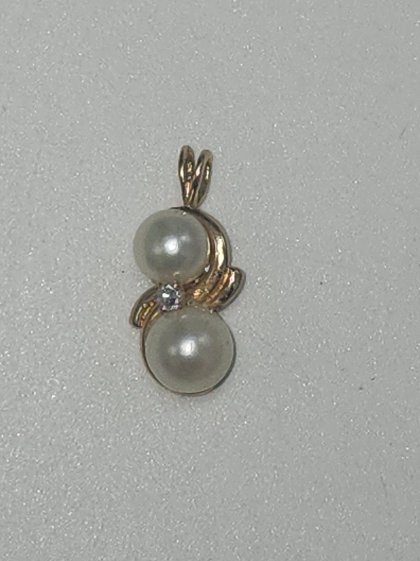 14K Gold, Pearl & Diamond Pendant