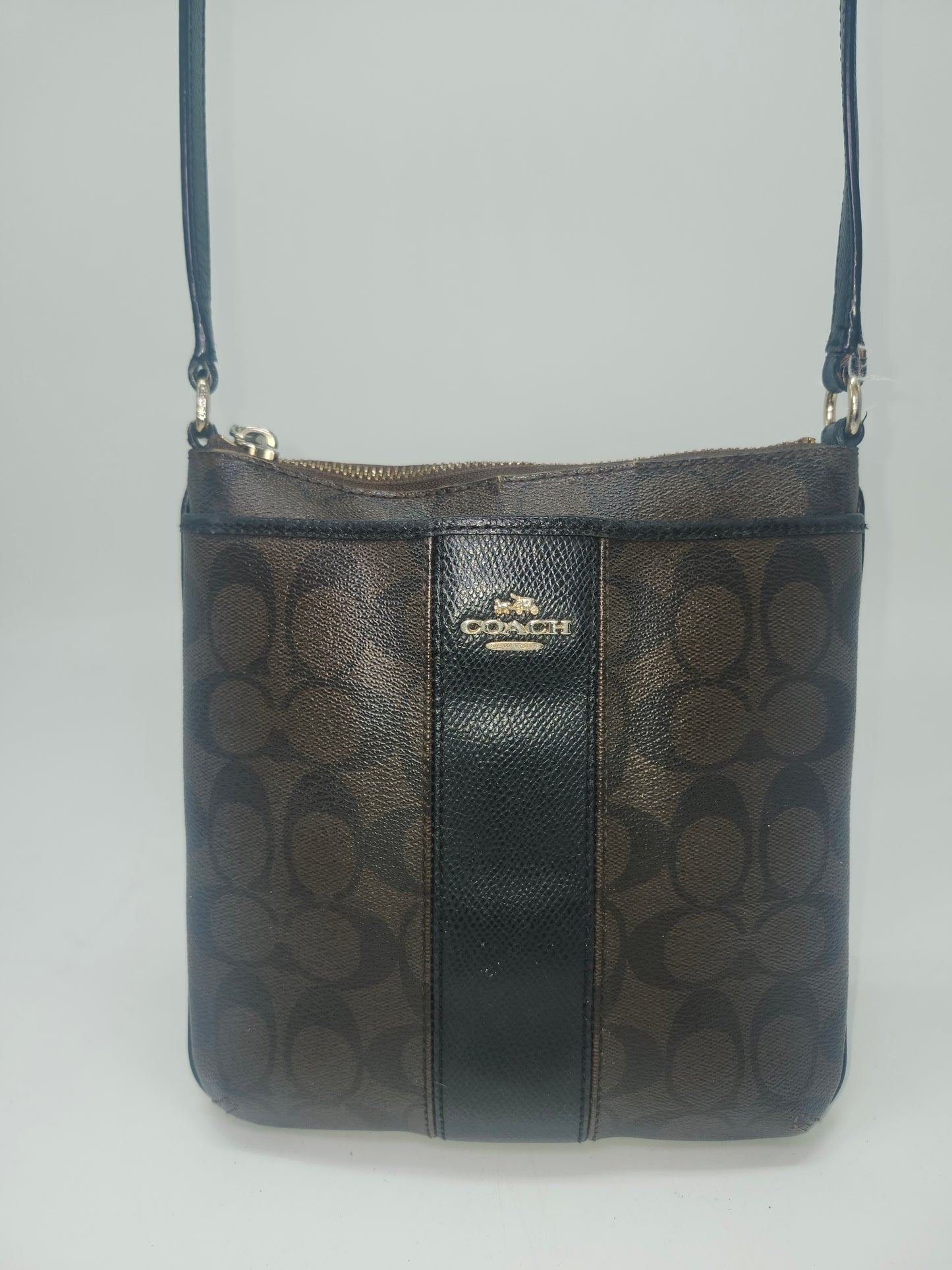 Coach Signature Monogram Canvas Messenger Crossbody Bag