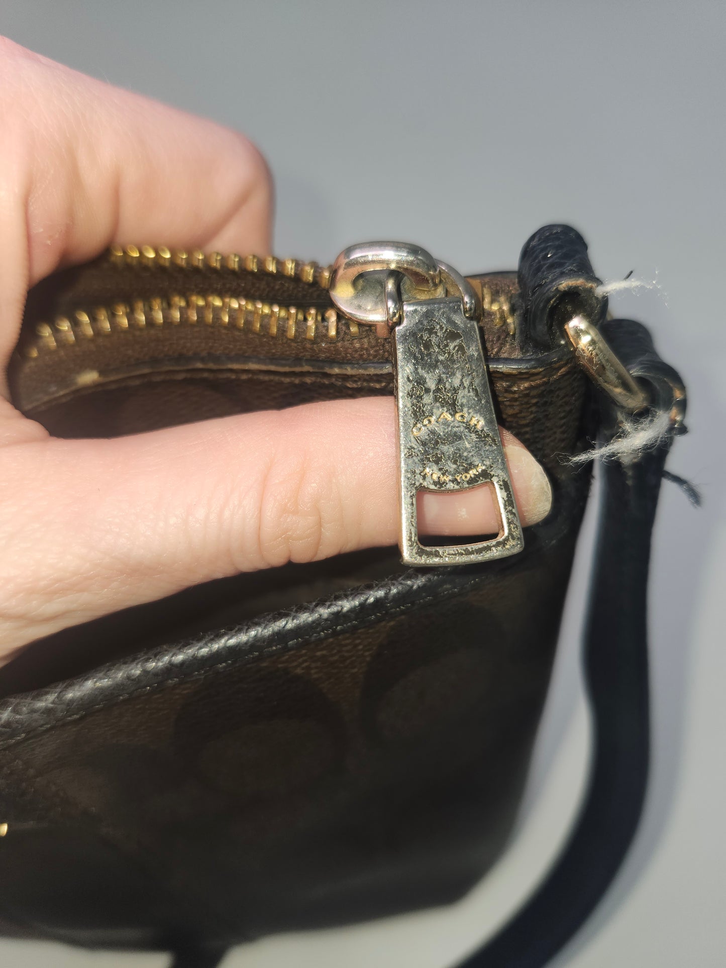 Coach Signature Monogram Canvas Messenger Crossbody Bag