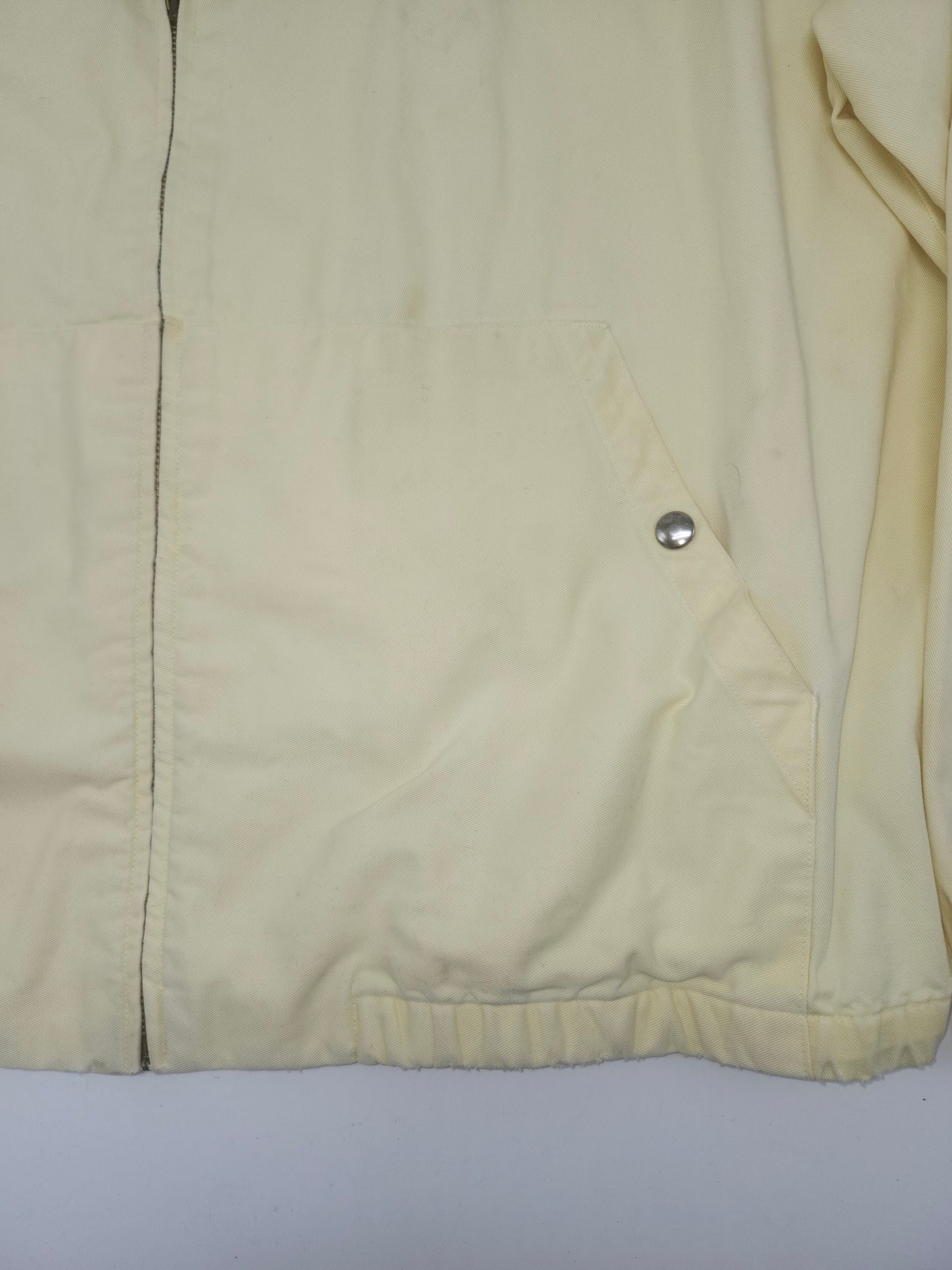 Polo RL Harrington-Style Yellow 100% Cotton Jacket with Plaid Collar Size XXL