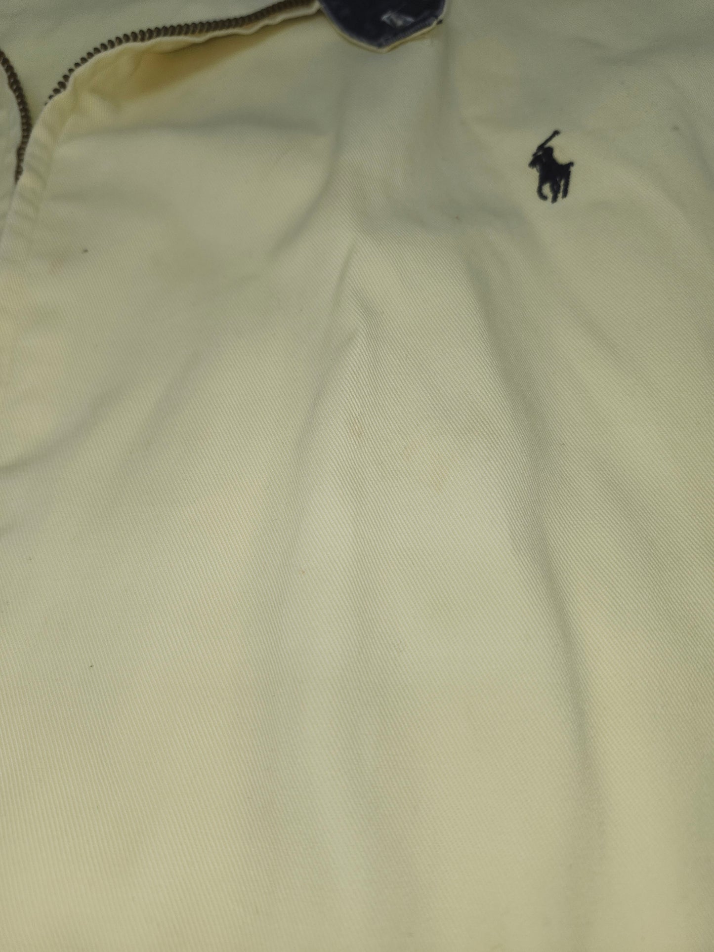 Polo RL Harrington-Style Yellow 100% Cotton Jacket with Plaid Collar Size XXL