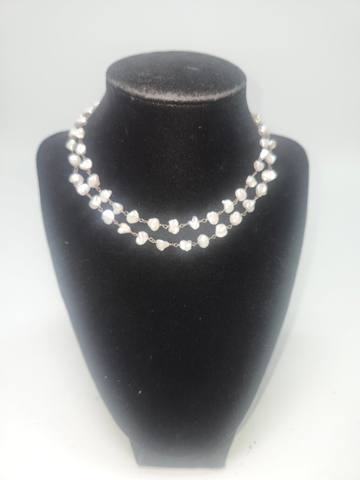 ~925~ Sterling & Fresh Water Pearl Long Strand Necklace