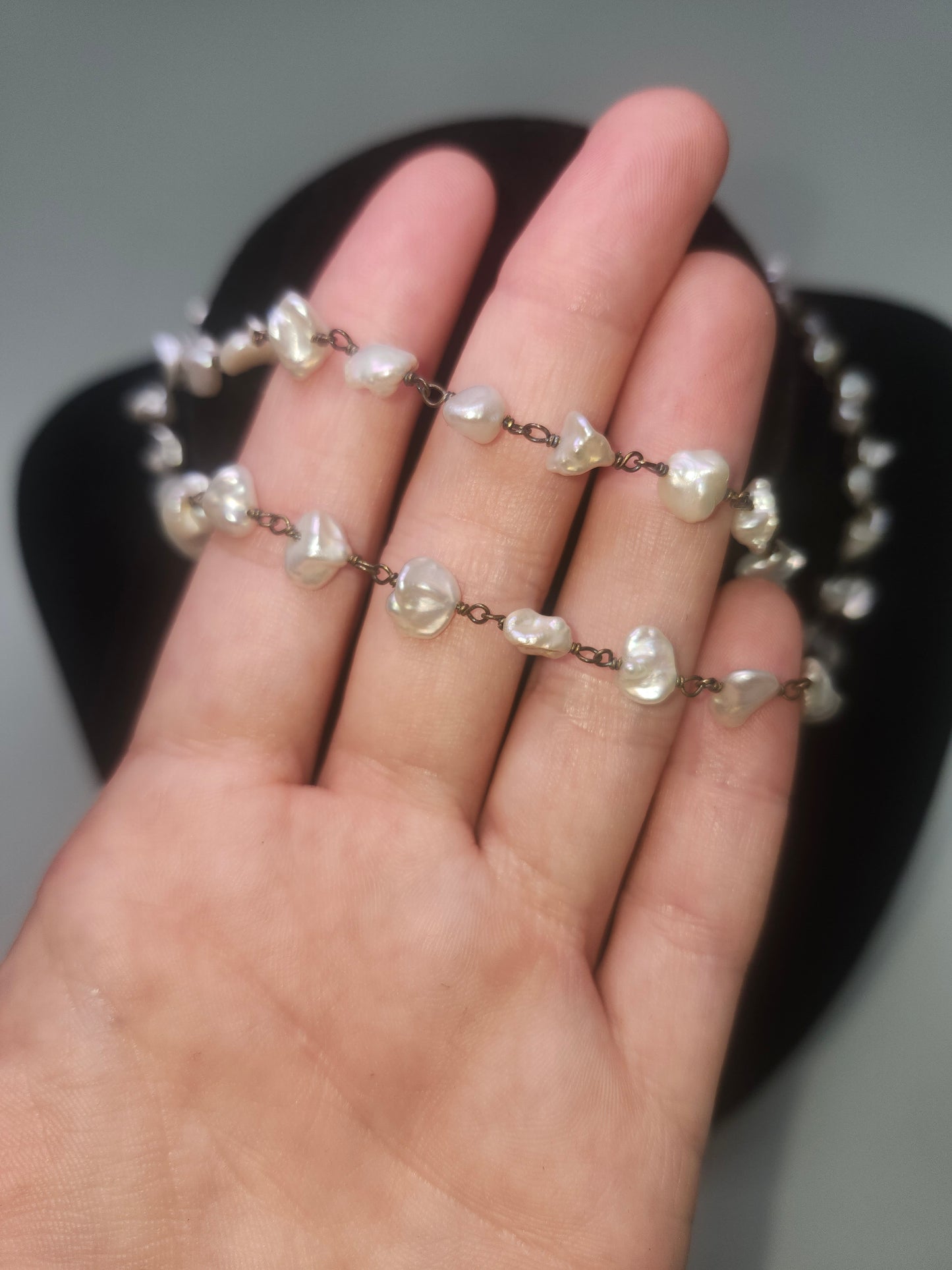 ~925~ Sterling & Fresh Water Pearl Long Strand Necklace