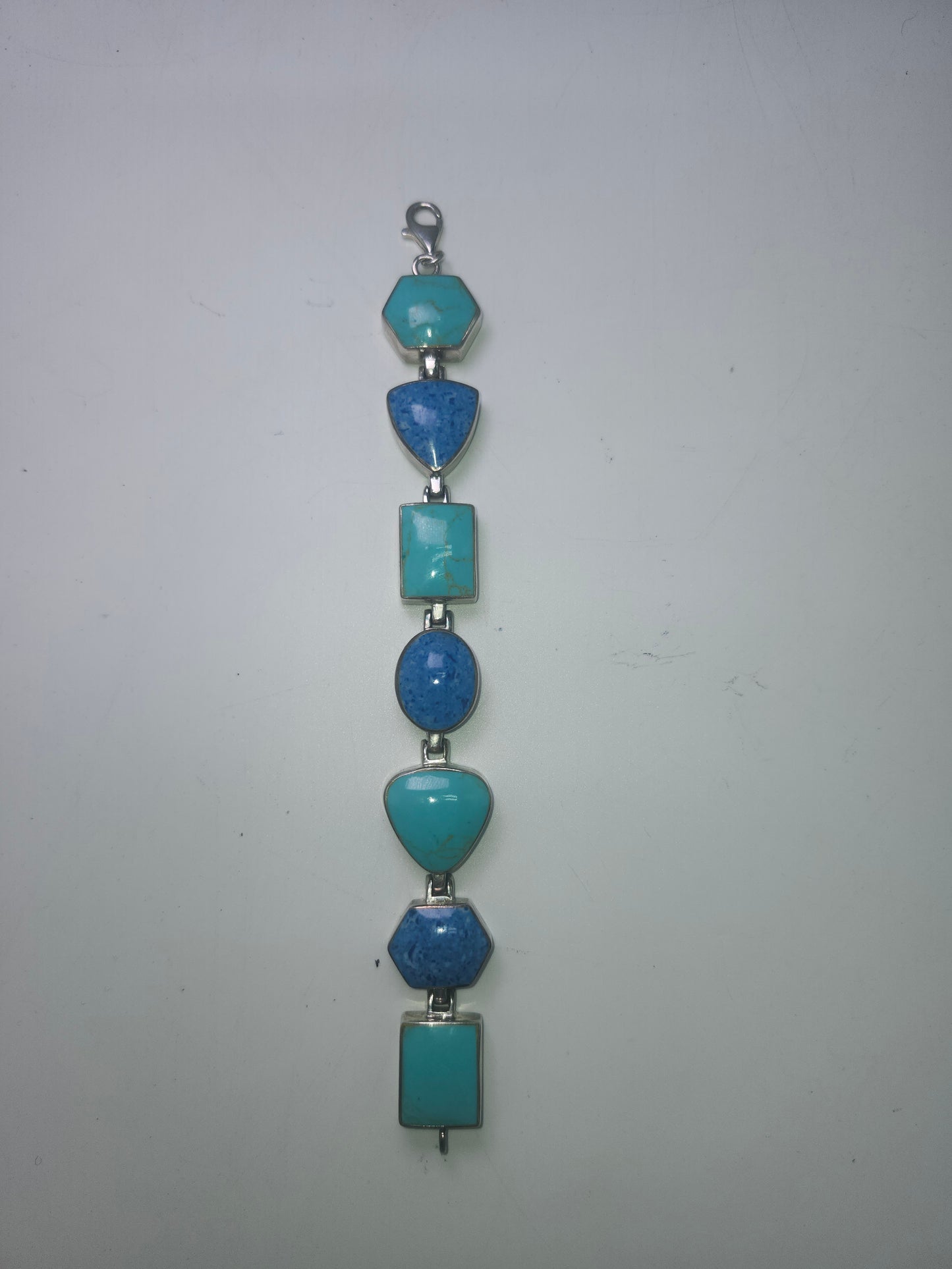 *925* Sterling, Turquoise & Lapis Bracelet
