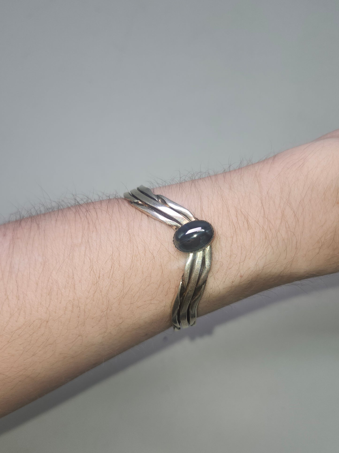 *925* Sterling & Hematite Bangle / Arm Cuff