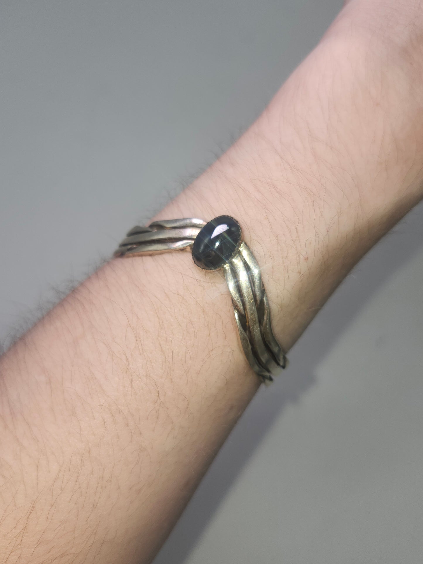 *925* Sterling & Hematite Bangle / Arm Cuff