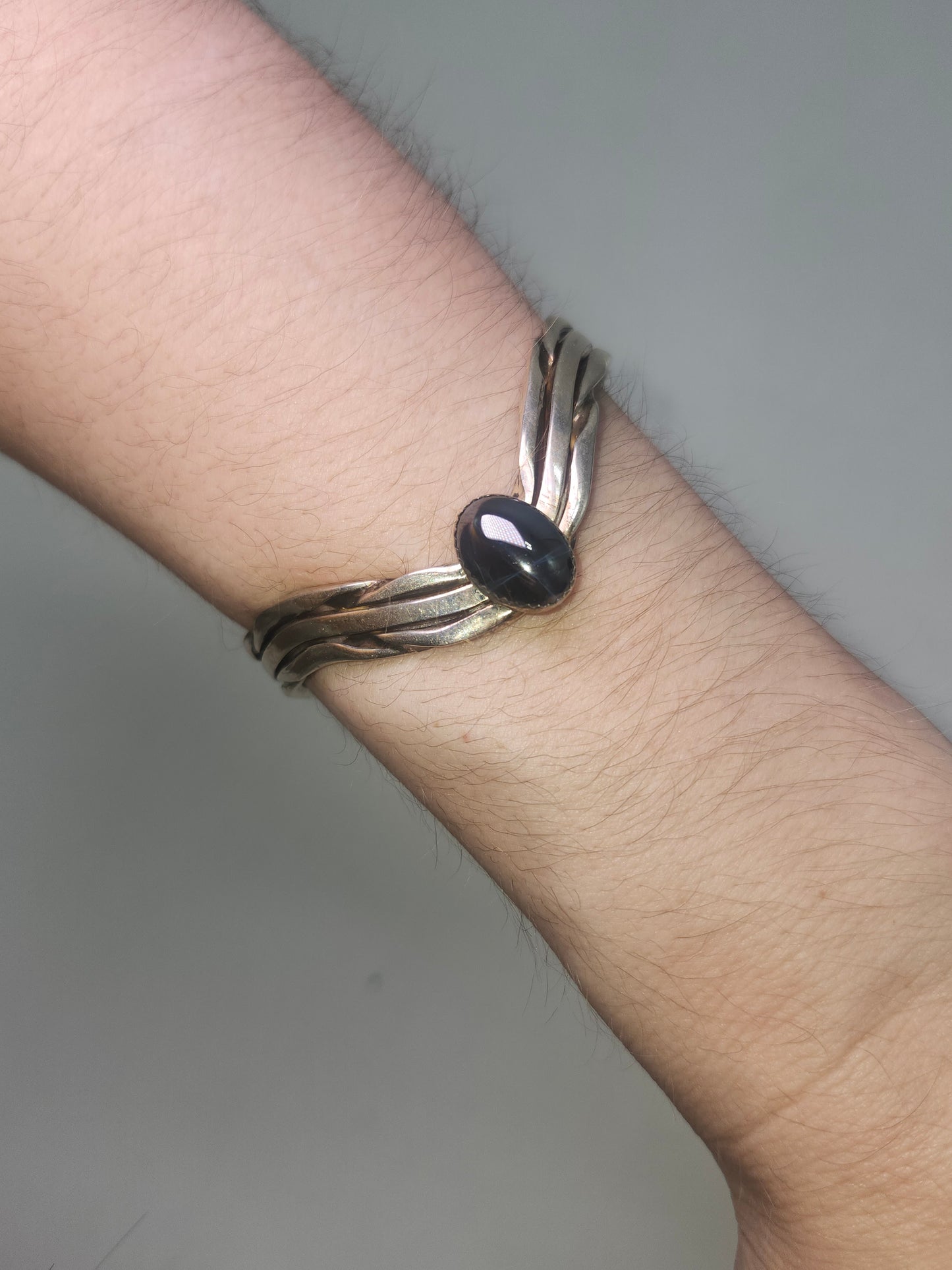*925* Sterling & Hematite Bangle / Arm Cuff