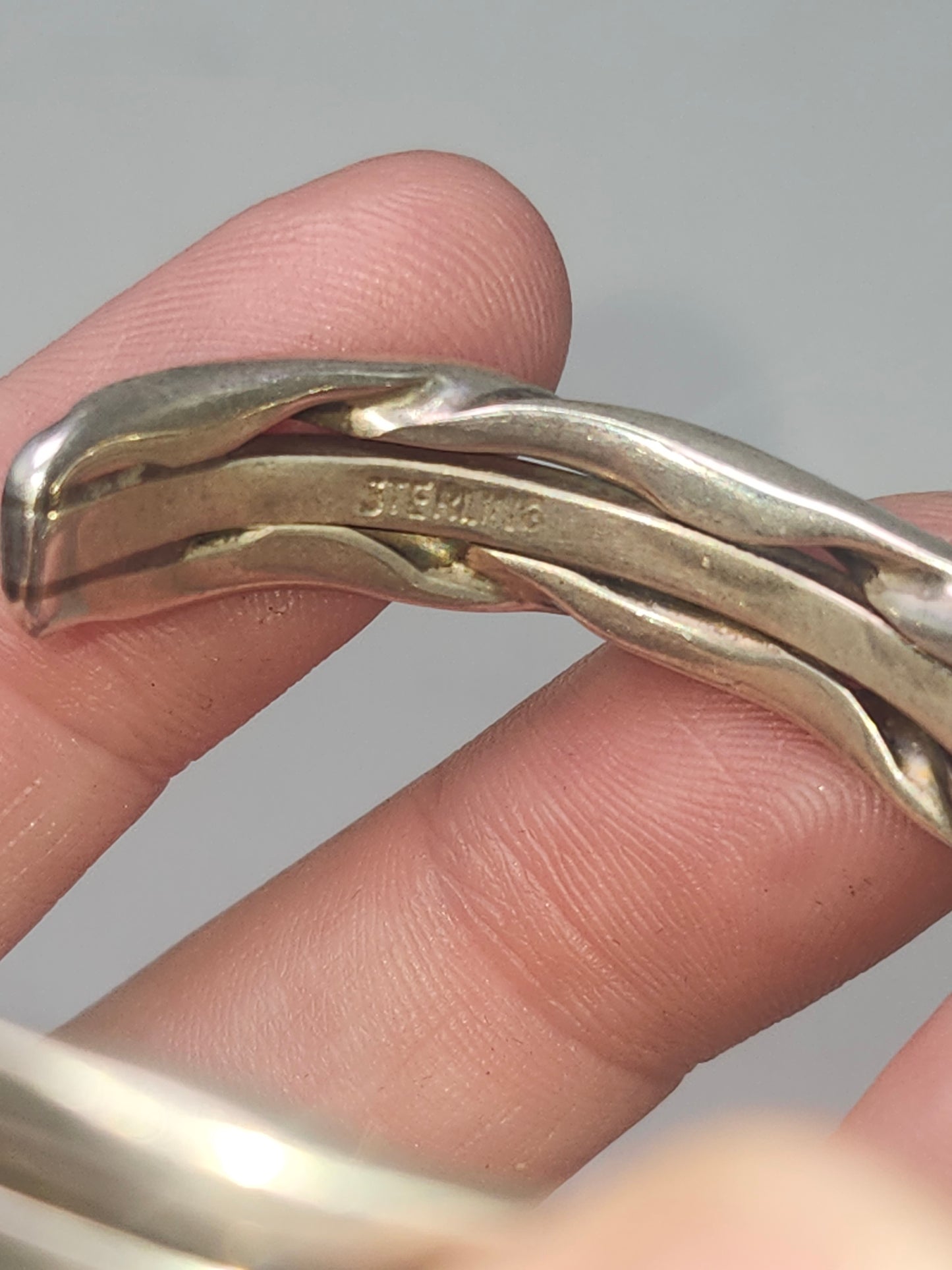 *925* Sterling & Hematite Bangle / Arm Cuff