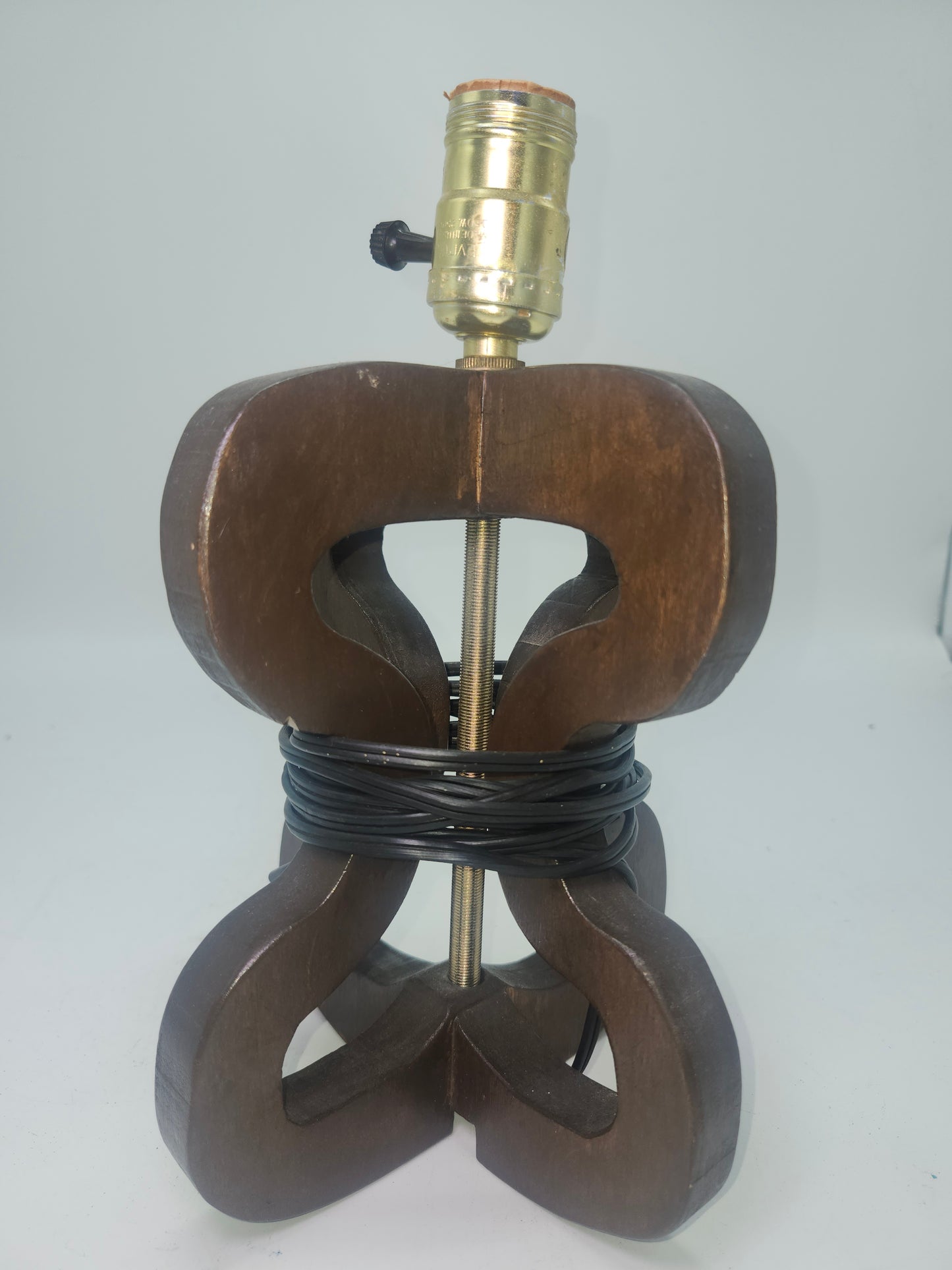 *Mid Century Modern* Sculptural Walnut Lamp Base
