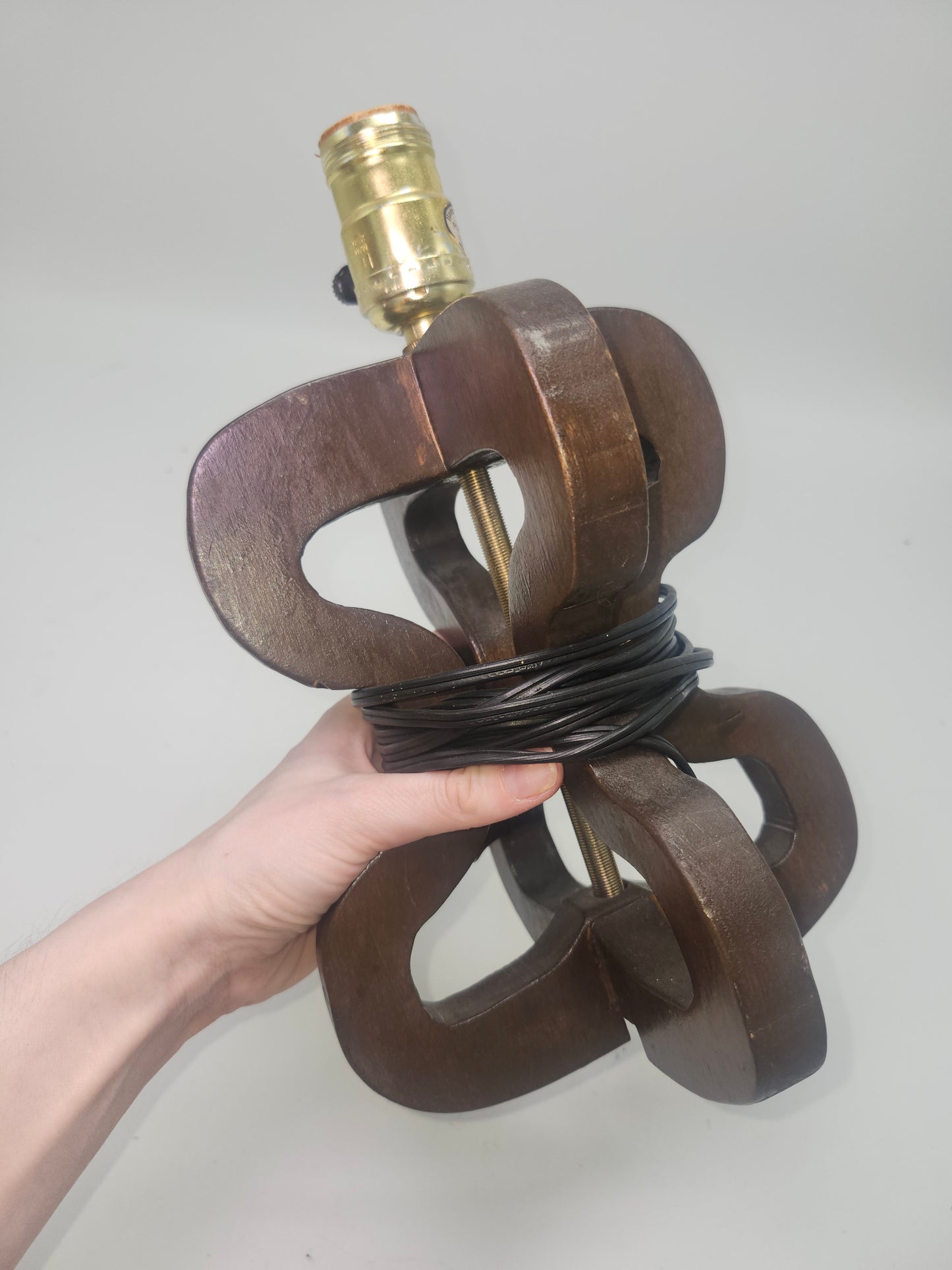 *Mid Century Modern* Sculptural Walnut Lamp Base