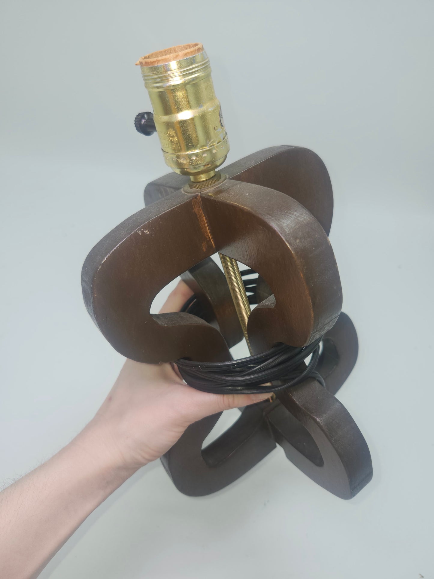 *Mid Century Modern* Sculptural Walnut Lamp Base