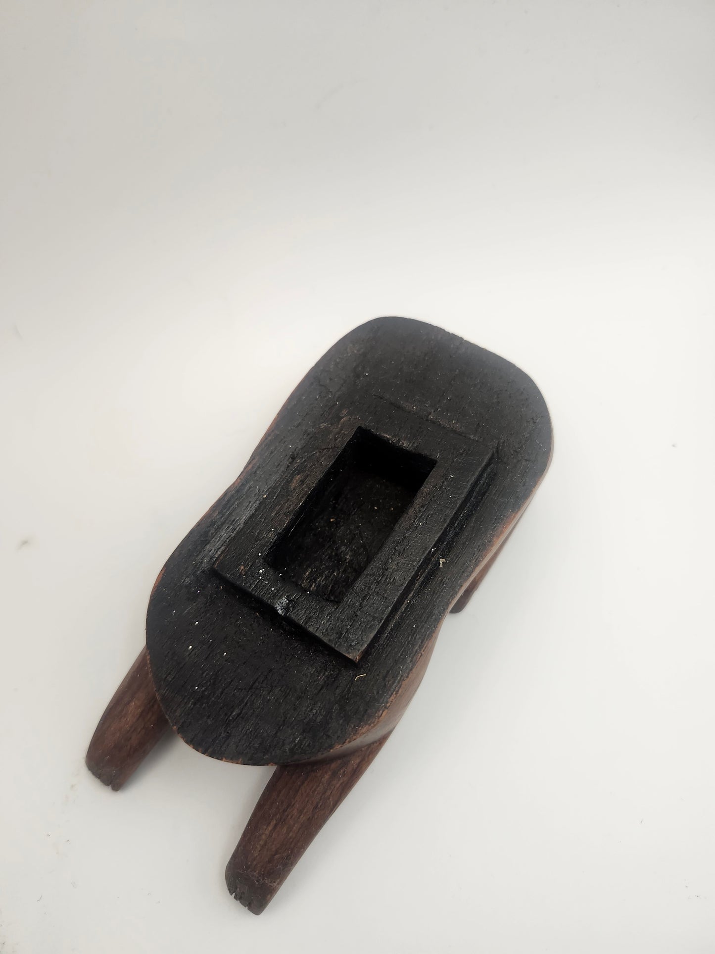 *Vintage* Carved Solid Wood Cat Trinket Box