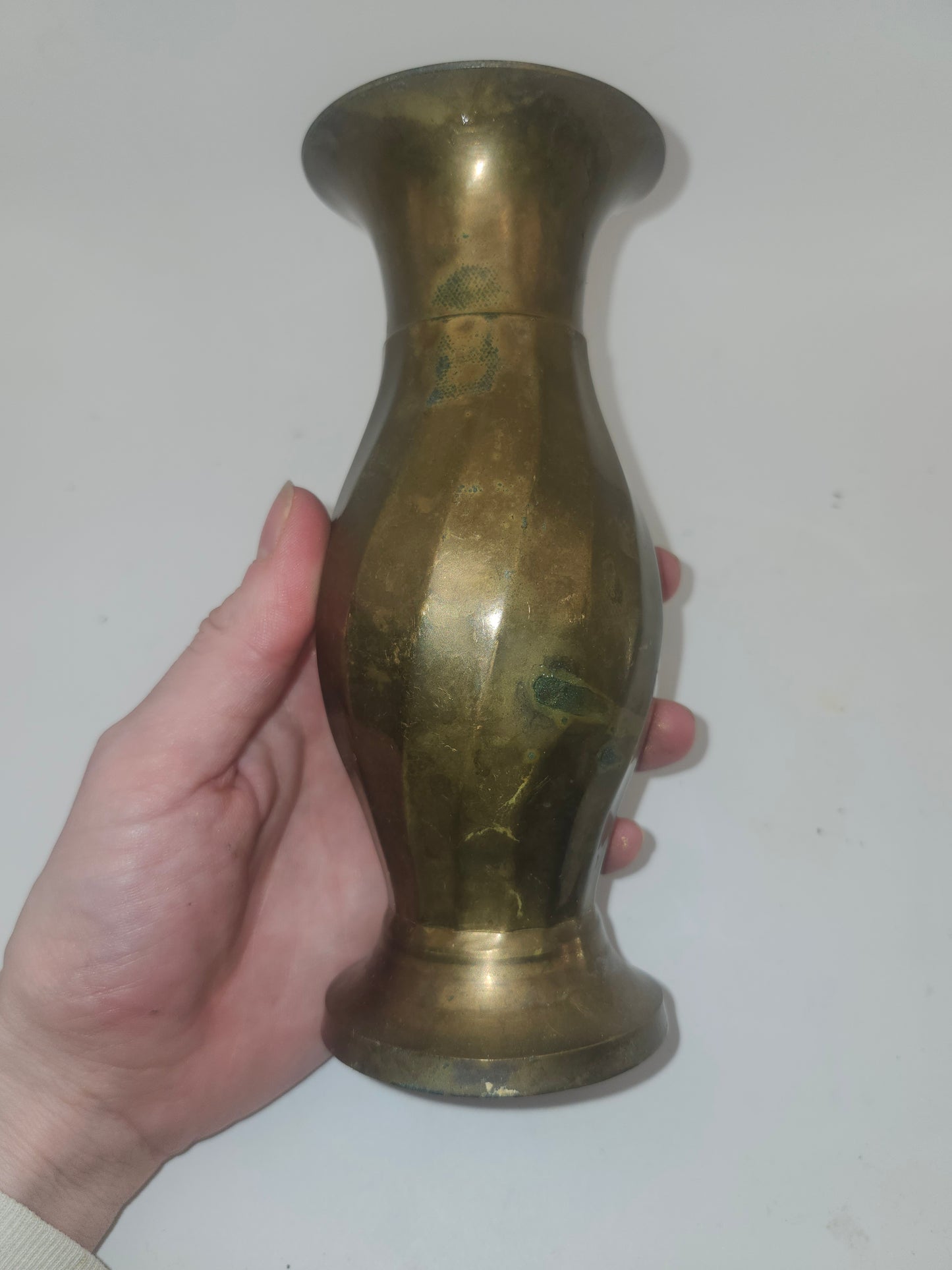 *Vintage* Brass Sculptural Mid-Century Vase