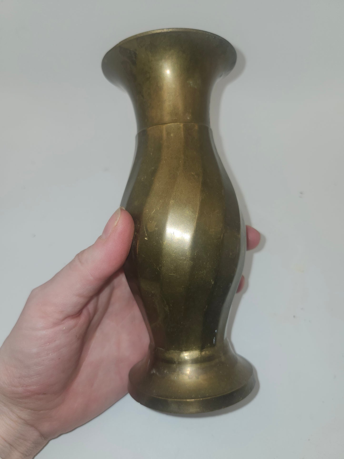 *Vintage* Brass Sculptural Mid-Century Vase