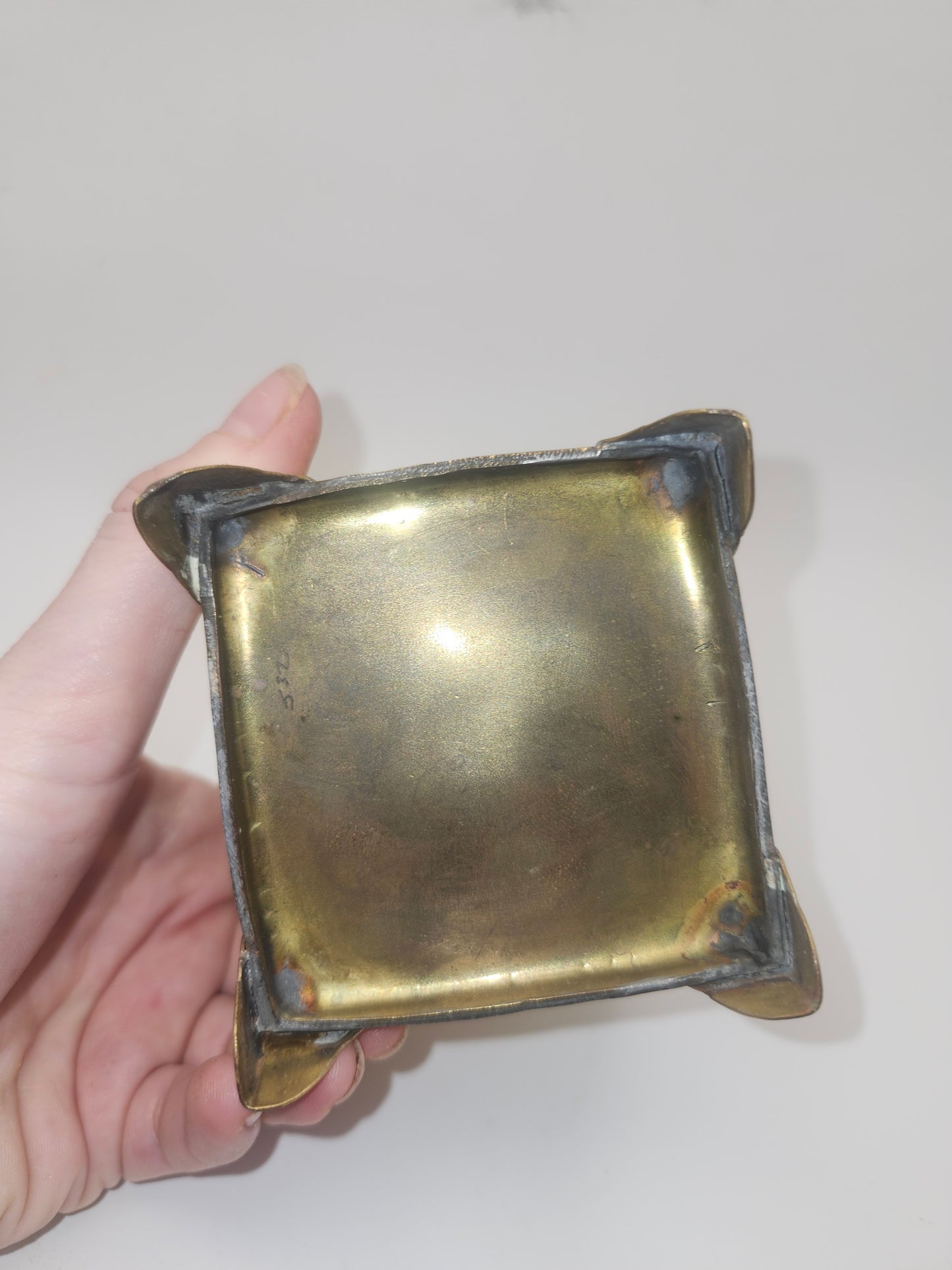*Vintage* Brass Eastern Motif Trinket Box with Hinged Lid