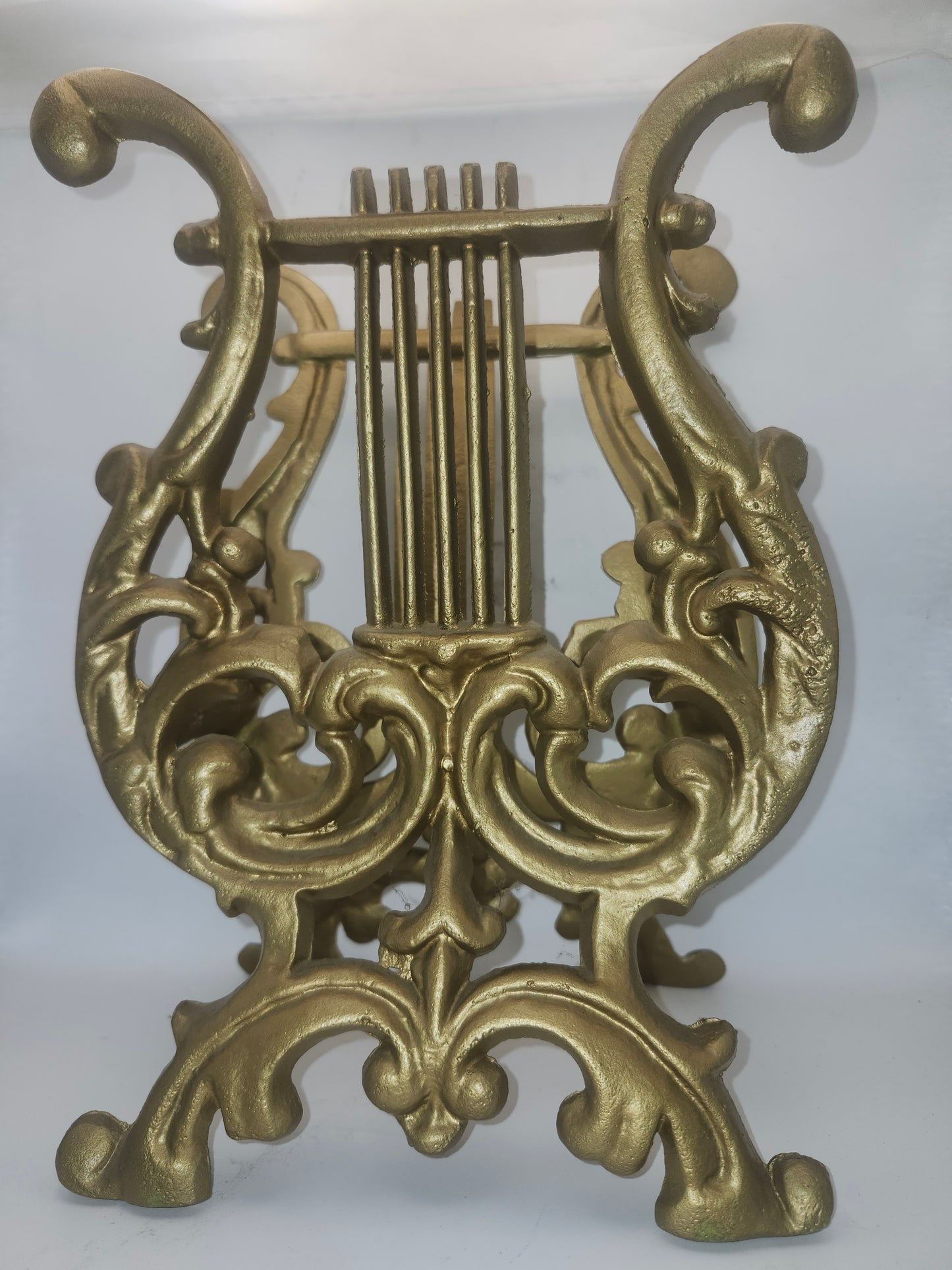 *Vintage* Gilt Metal Lyre Harp Book / Music Stand