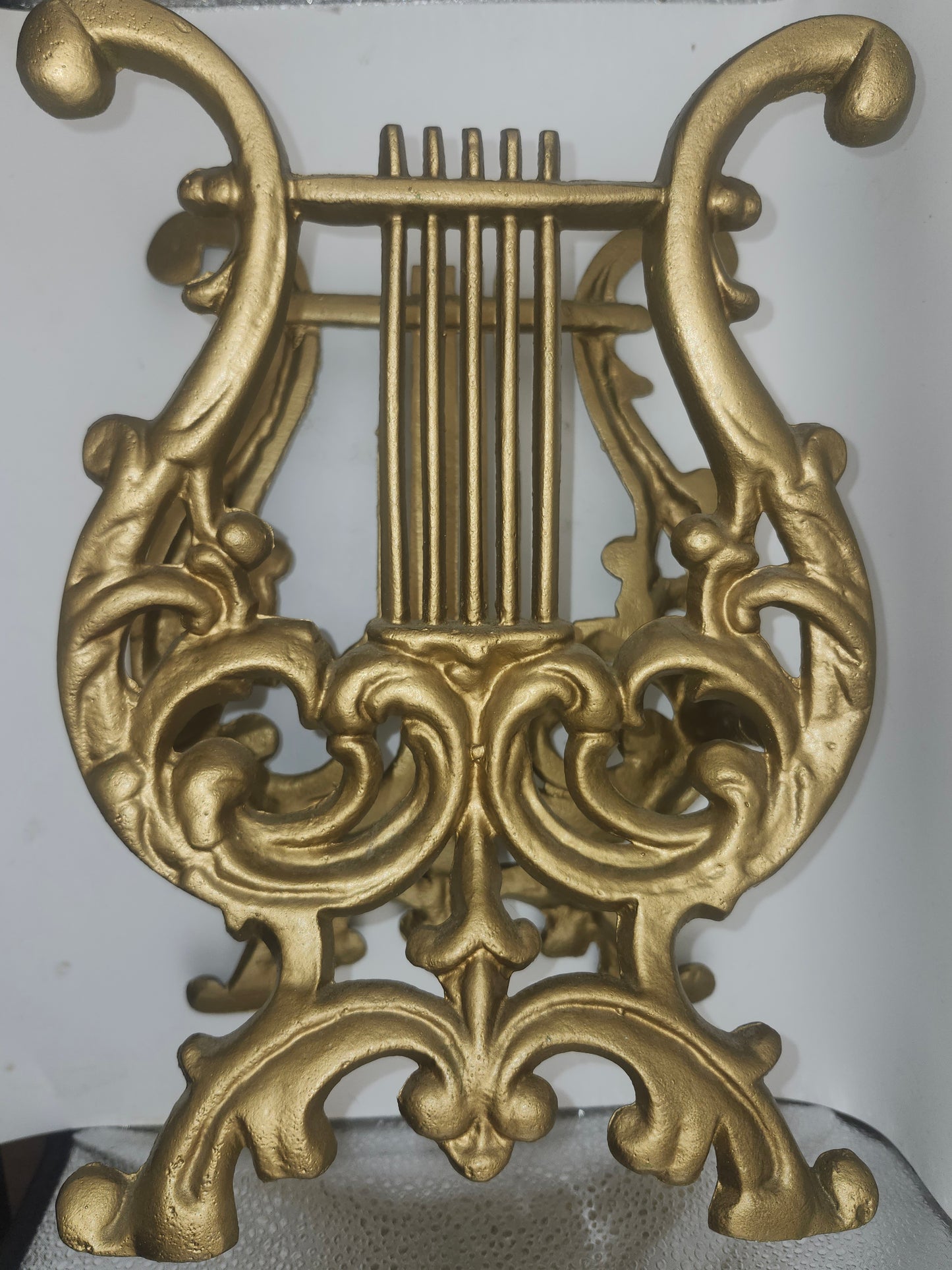*Vintage* Gilt Metal Lyre Harp Book / Music Stand