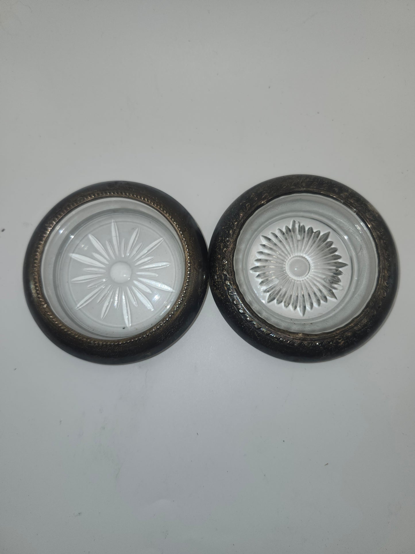 *925* Sterling Rimmed Coasters by Frank M. Whiting (Set of 2)