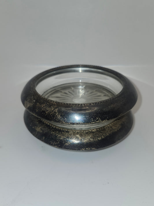 *925* Sterling Rimmed Coasters by Frank M. Whiting (Set of 2)
