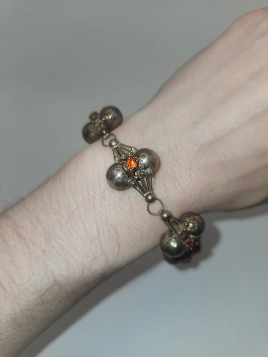 *925* Sterling & Gemstone Taxco, Mexican Handmade Bracelet